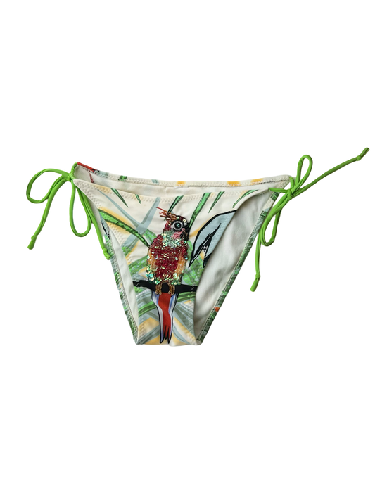 Embellished jungle two piece bikini