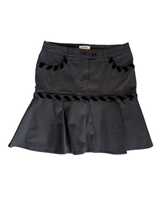 Moschino Black Ruffle Midi Skirt