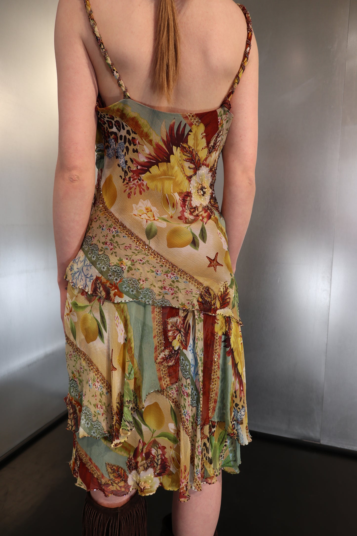 Vintage Alberto Makali Layered Silk Dress
