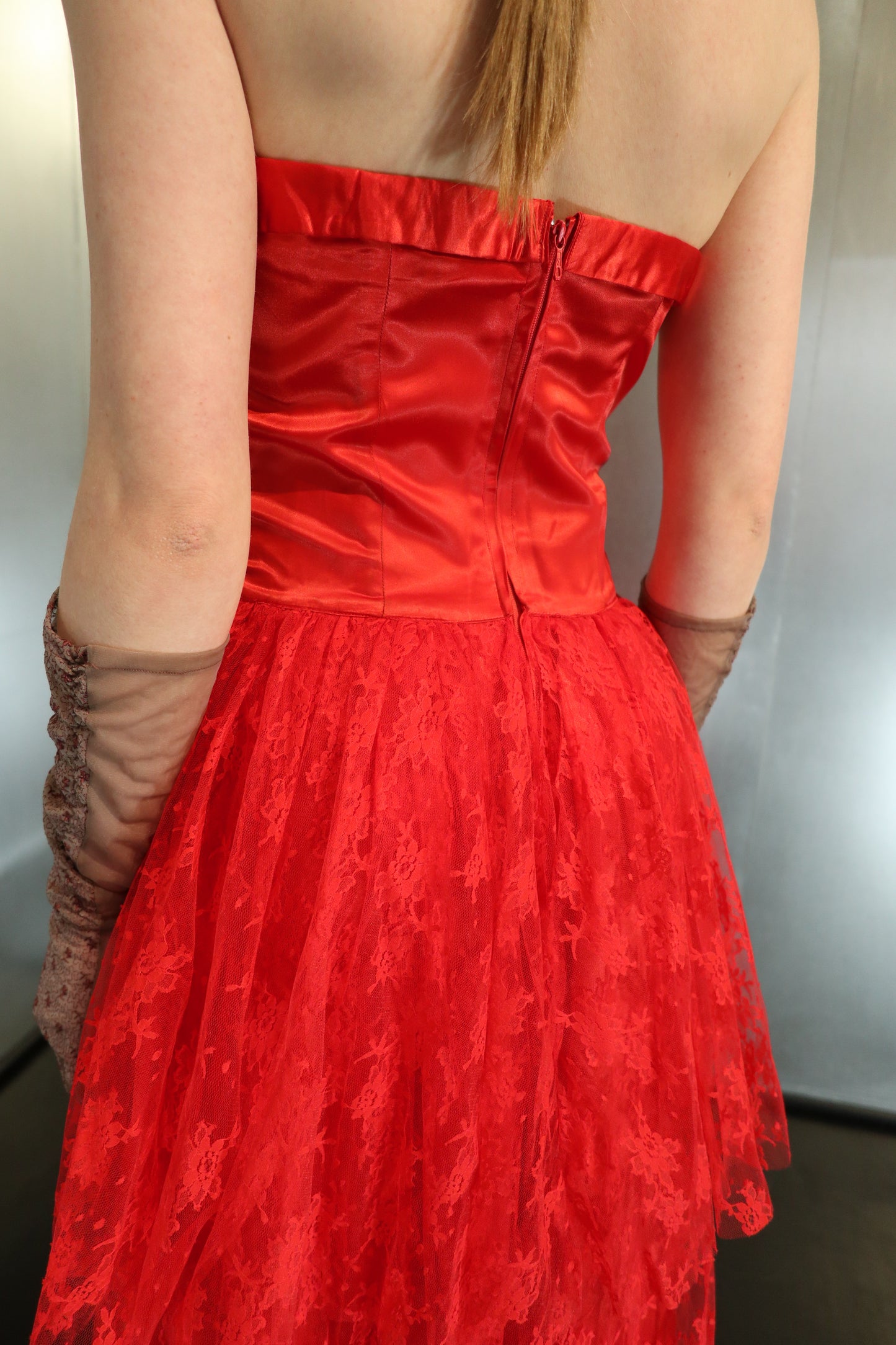 Vintage Couture Lace Layered Maxi Dress