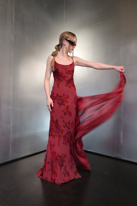 All About Eve Dramatic Silk Dress With Wings