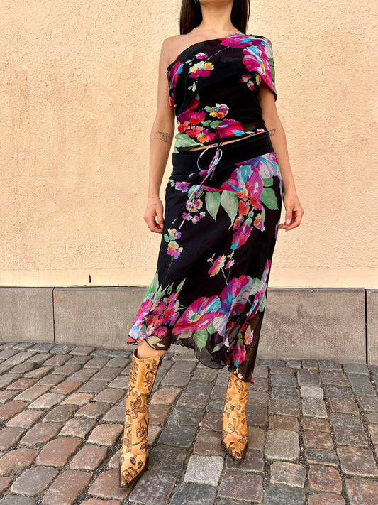 Italian mesh floral summer set