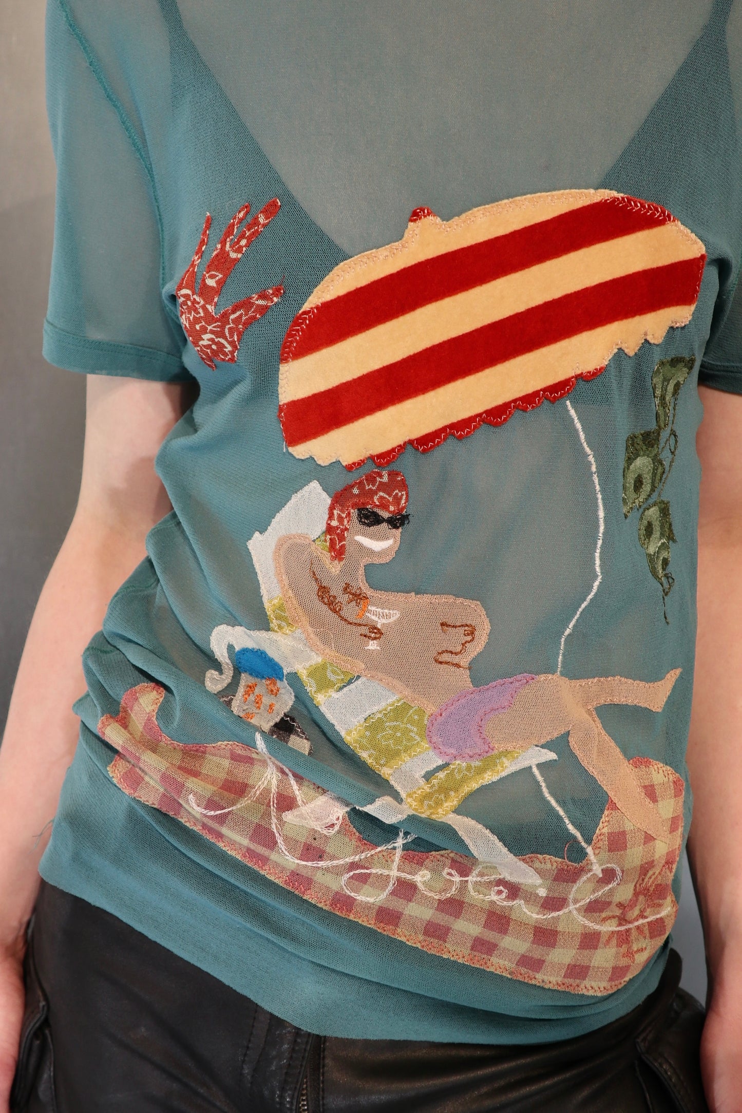 Gaultier Soleil Beach Scene Mesh Top