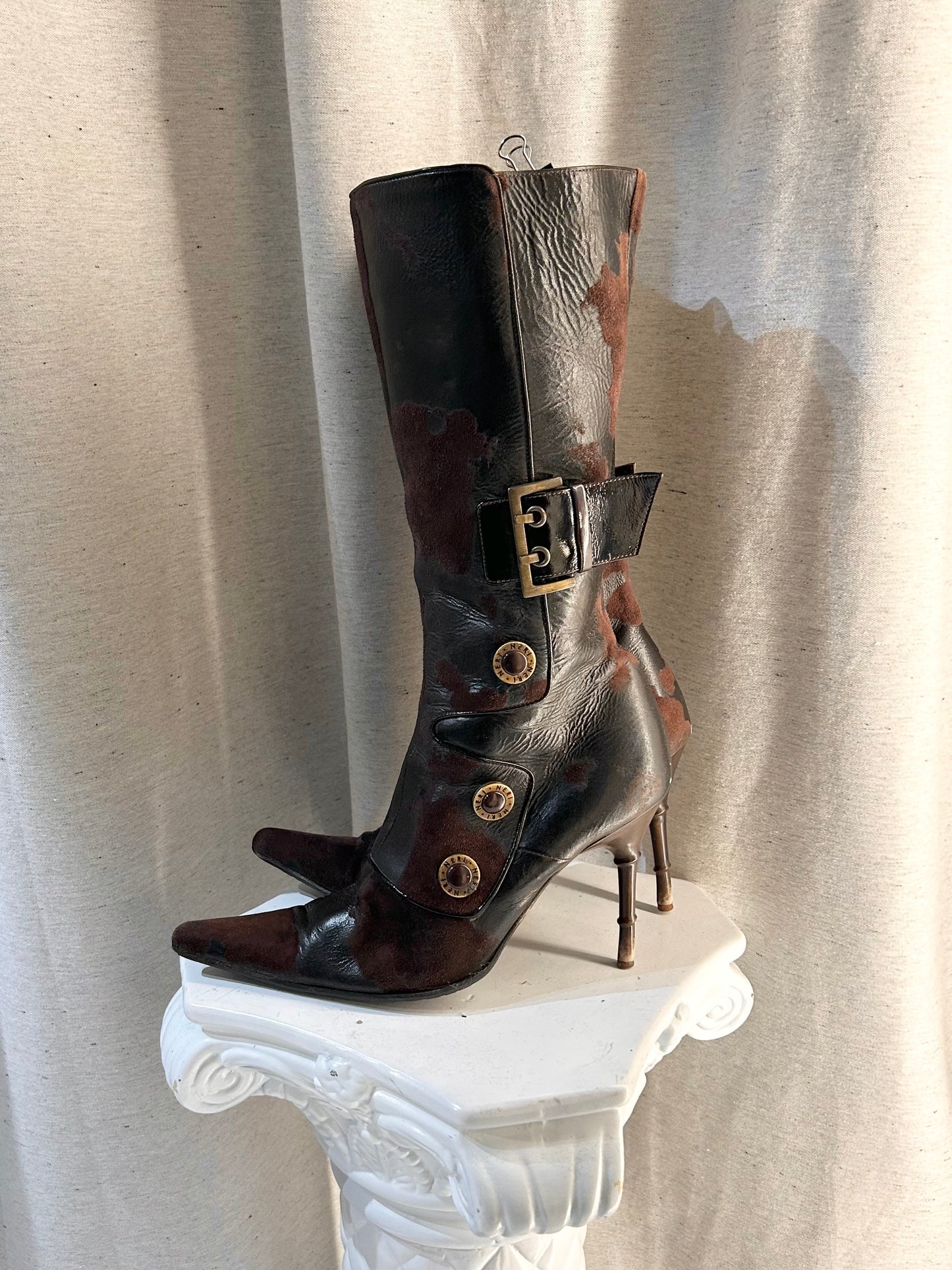NERI Venezia cow buckle boots
