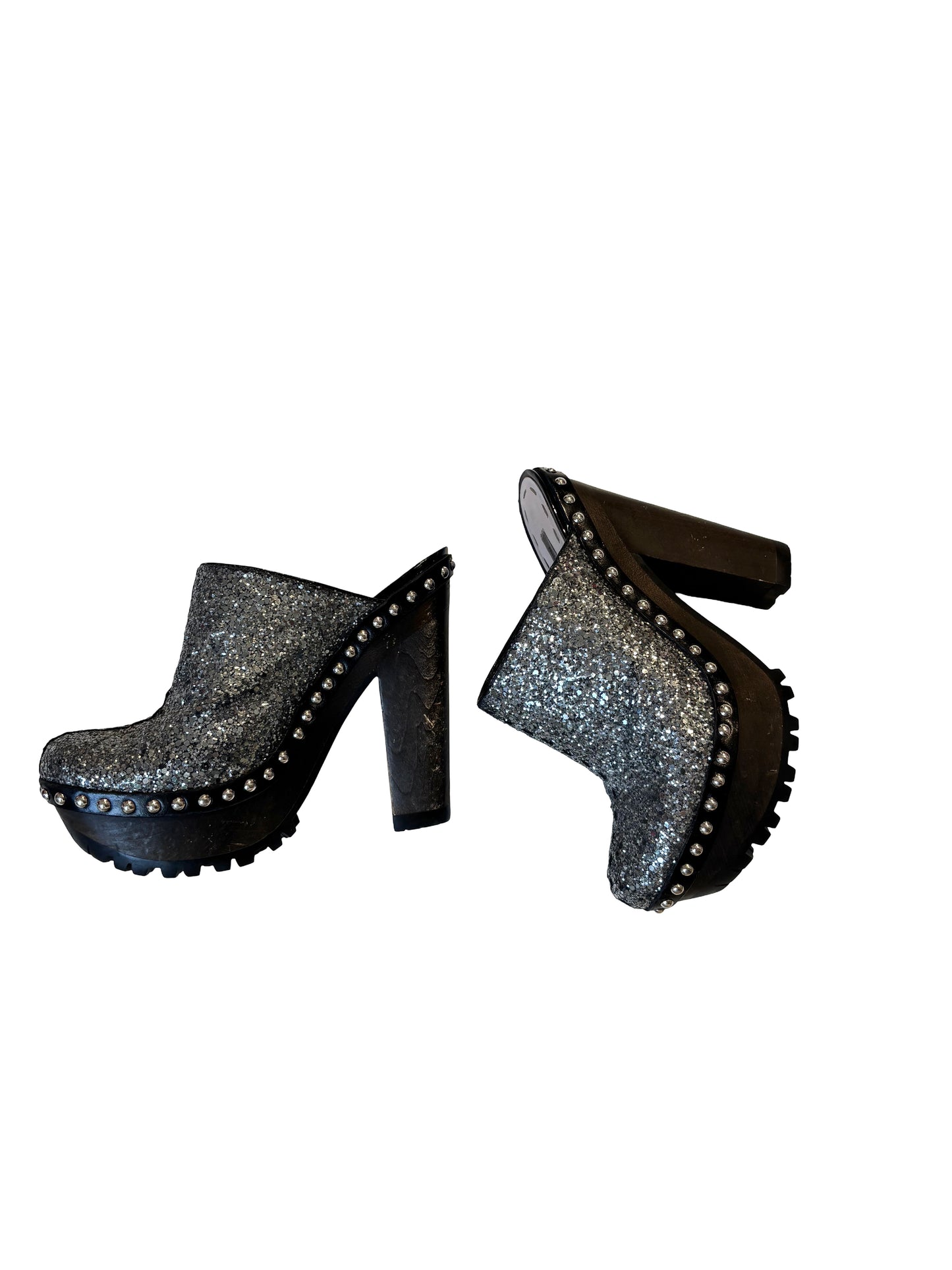 Miu Miu Glitter Platform Mules SS10 Archive