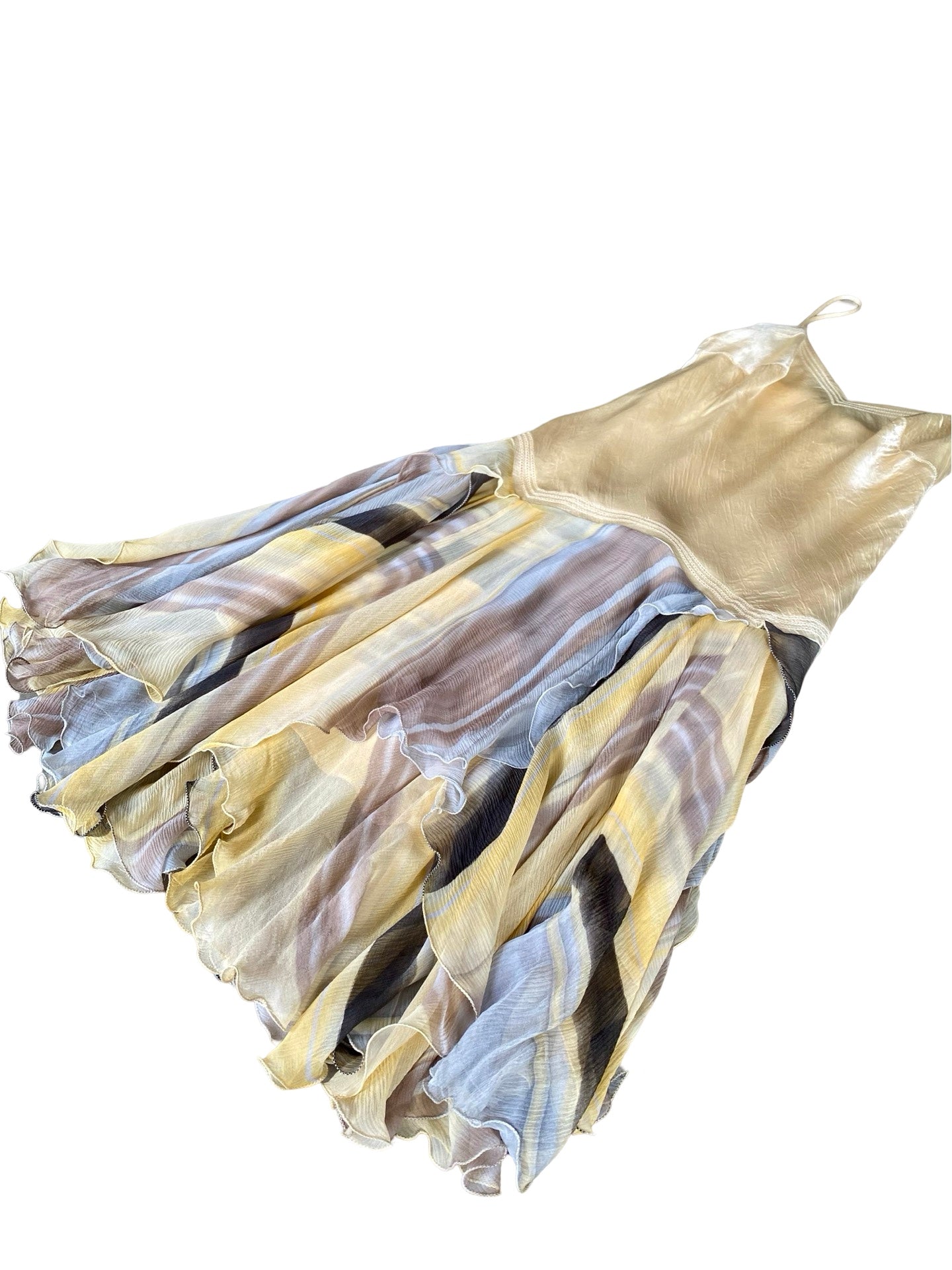 Romantic Silk Flounce Dress 90’s
