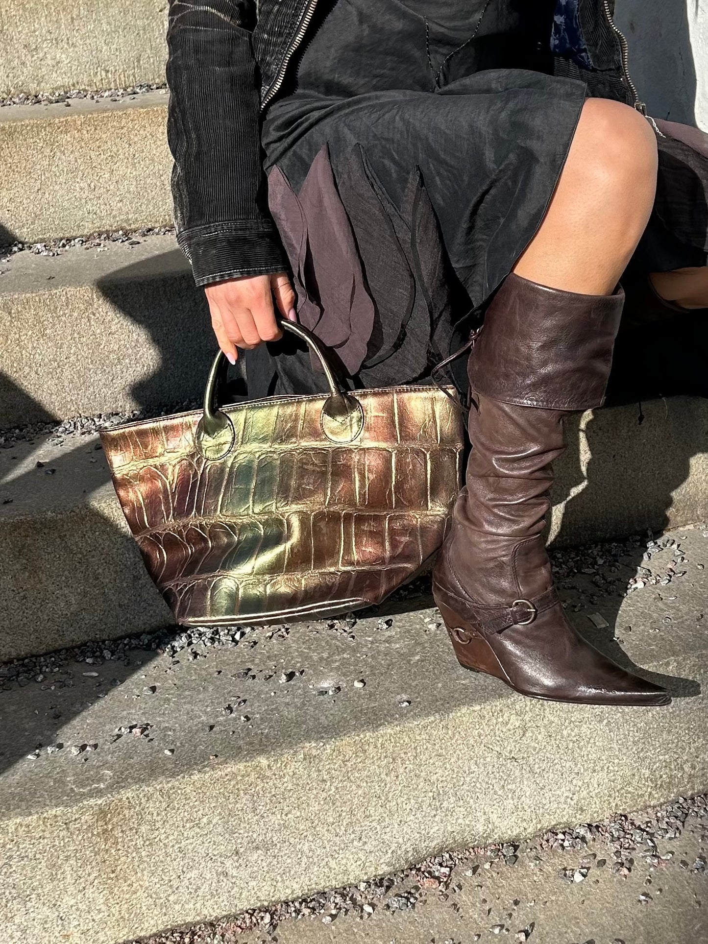 Italian crocodile tote bag