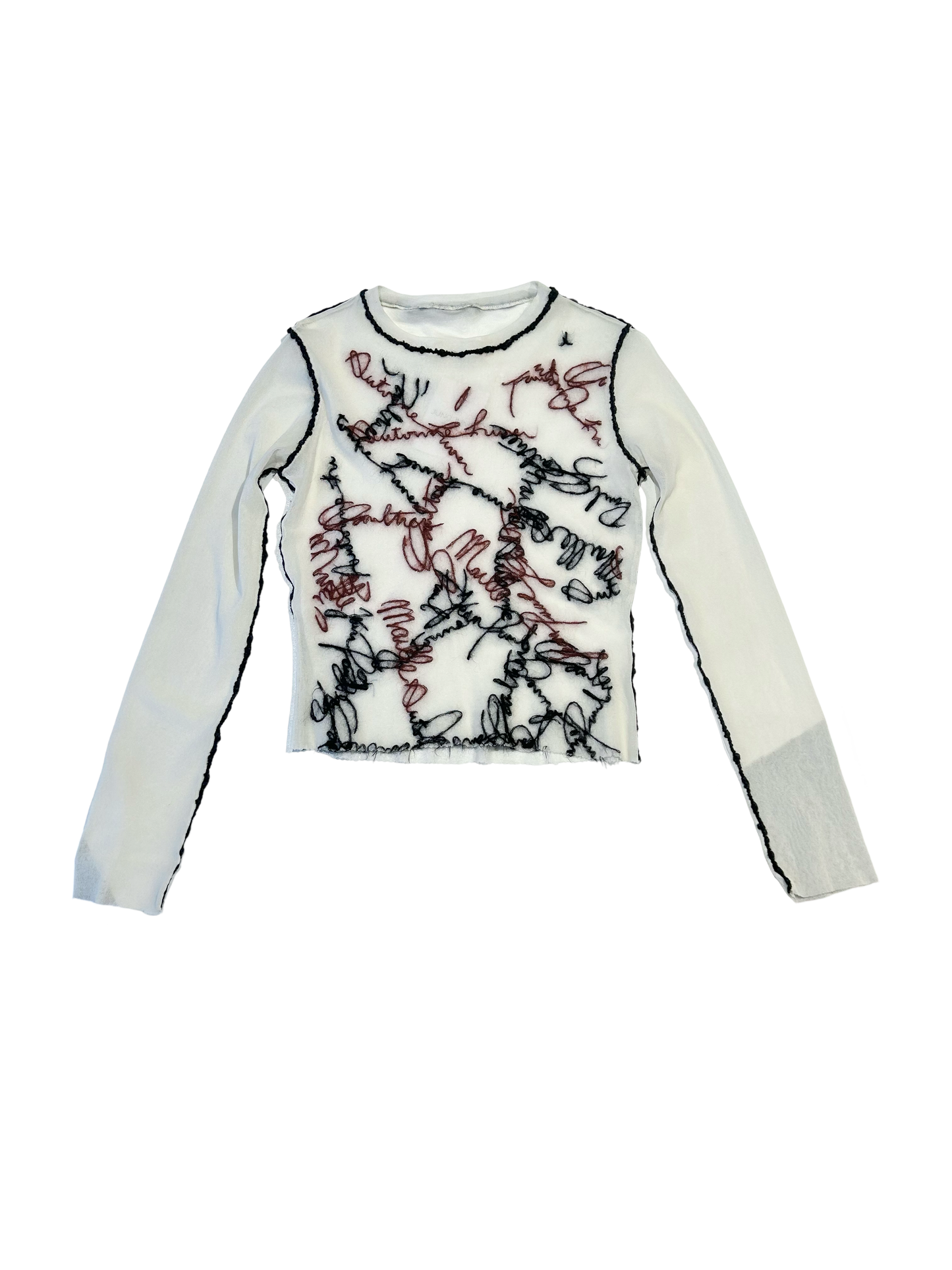 90’s Jean Paul Gaultier rare Maielle Femme embroidered mesh top