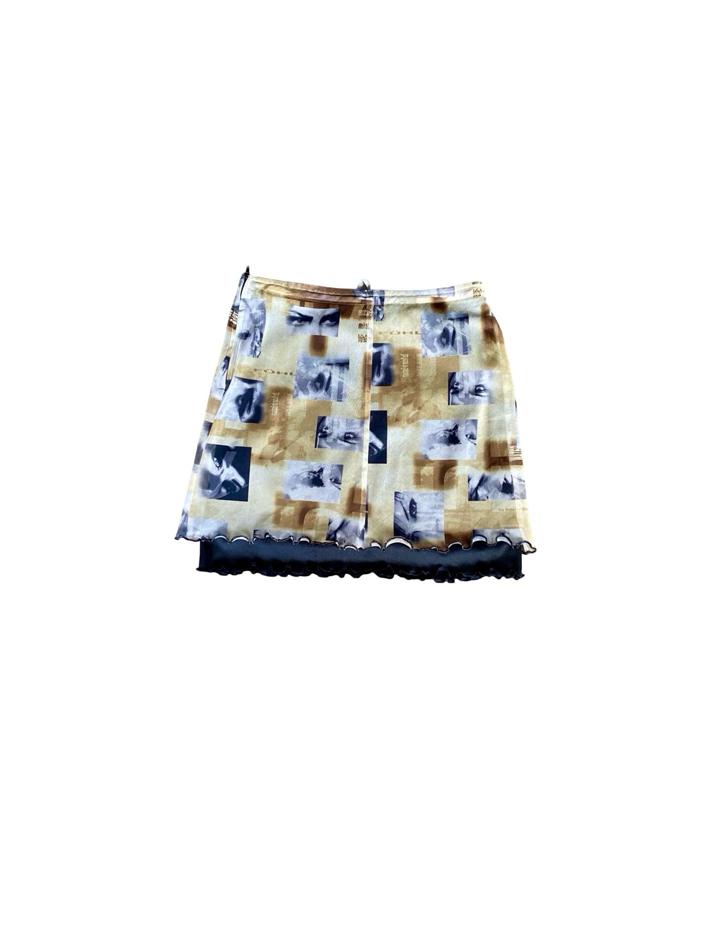 Portrait Mesh Skirt Y2K