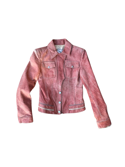 KOR@KOR distressed look leather jacket