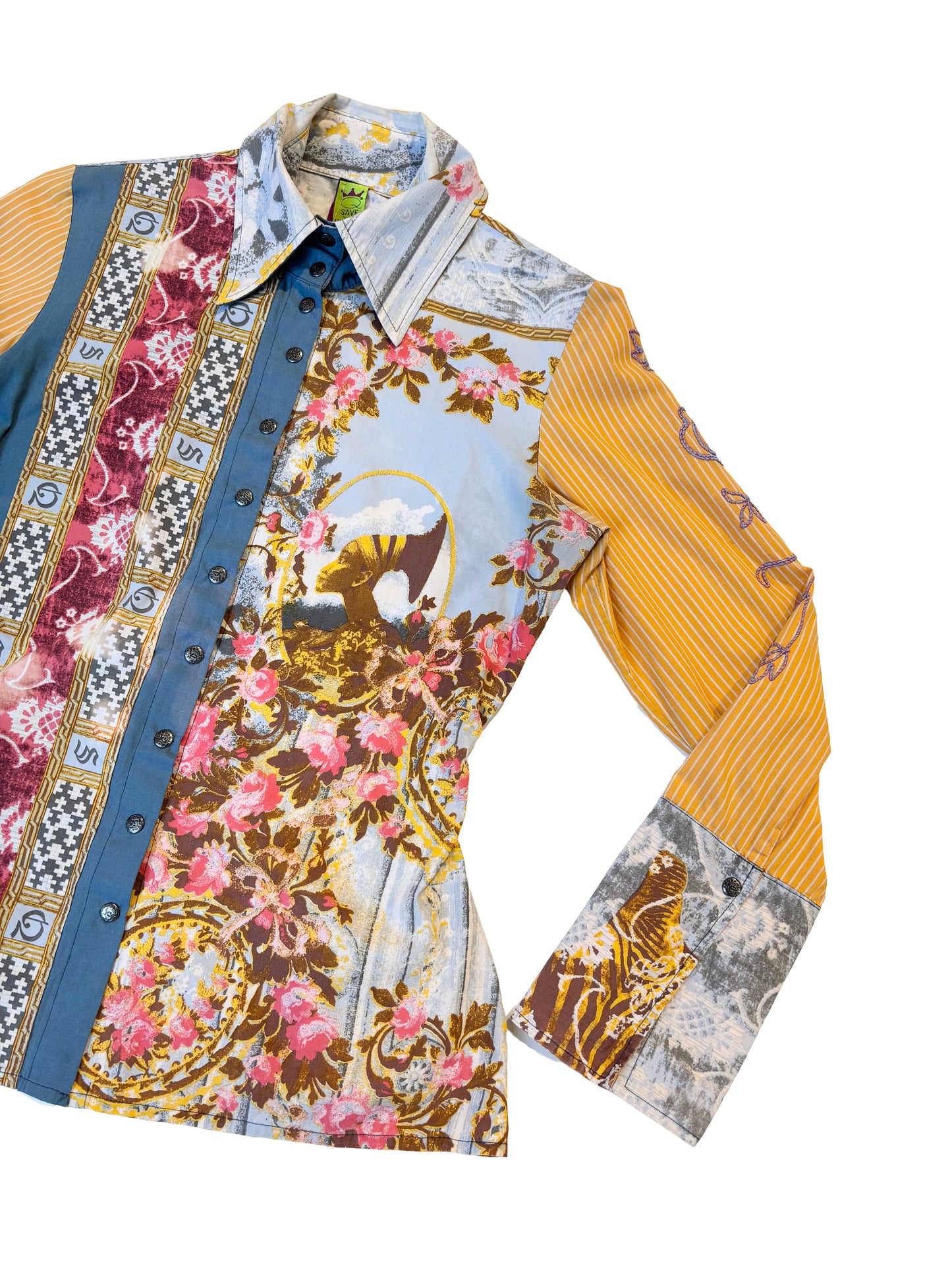 Save the Queen Patchwork Print Shirt