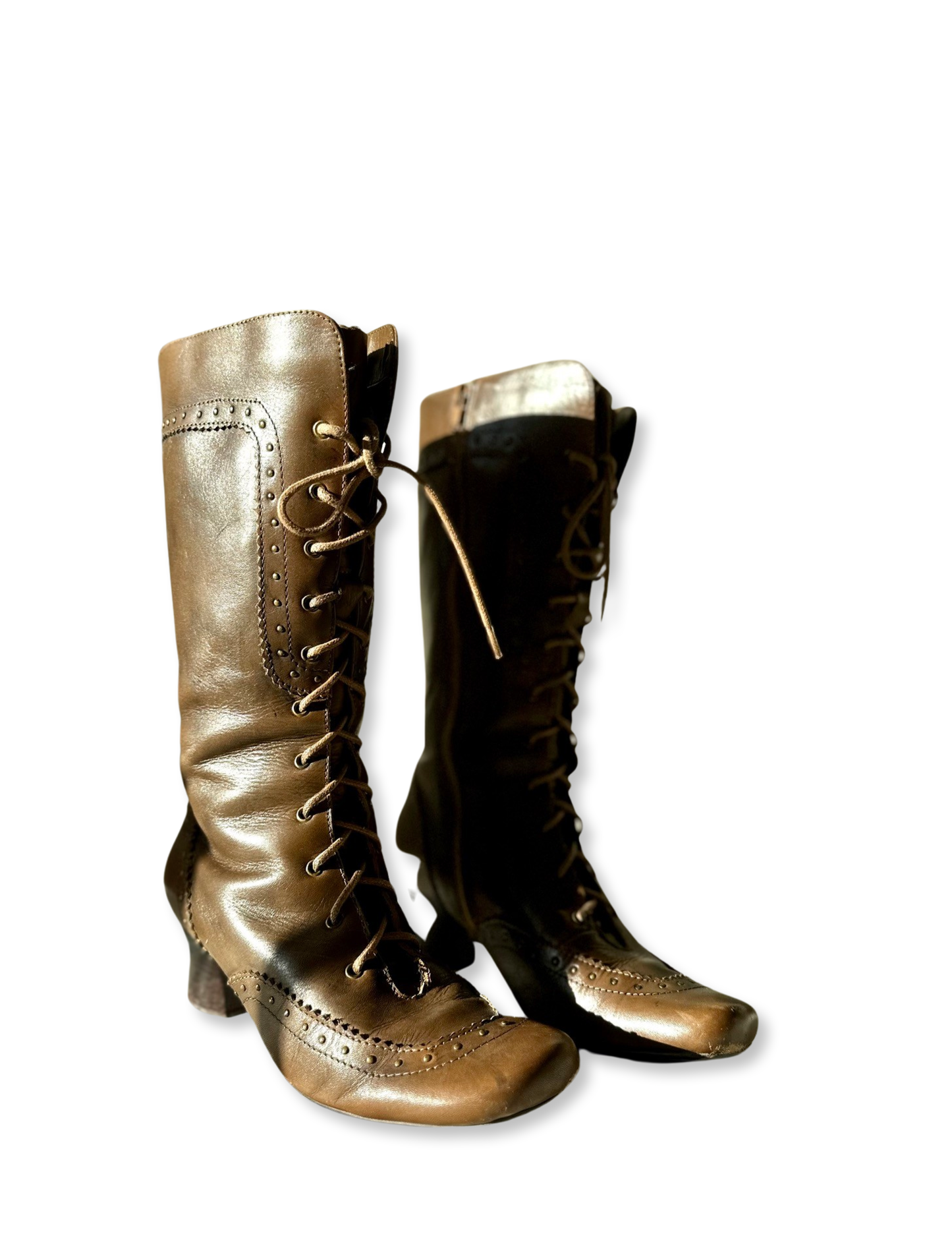 Lace Up Leather Boots 38