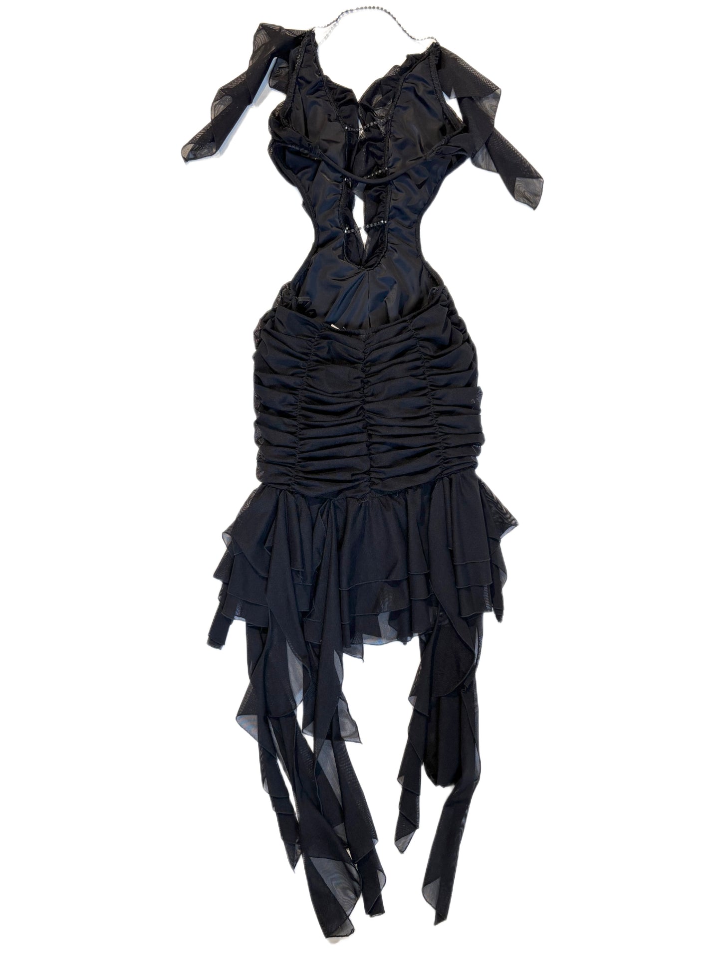 Y2K Deconstructed Ribbon Detail Dress