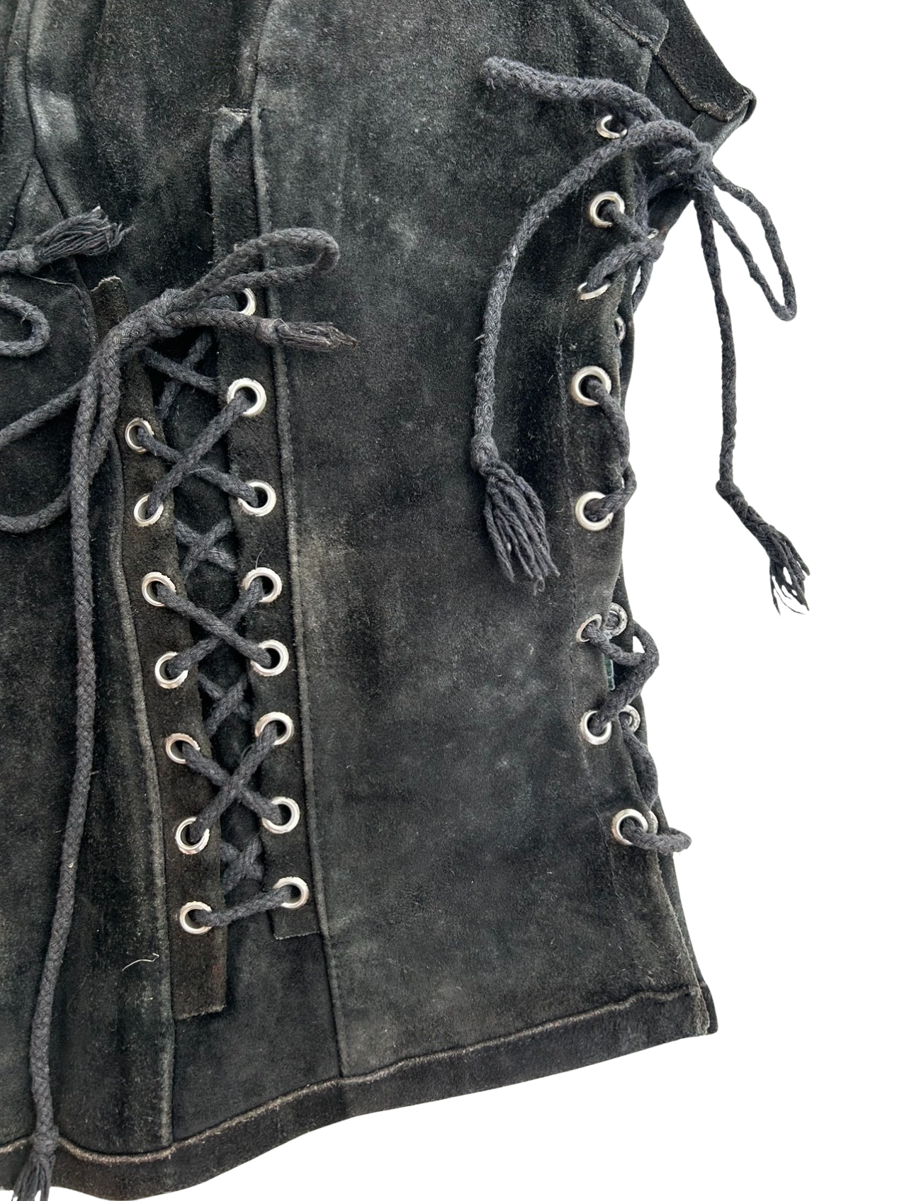 RARE vintage suede corset vest