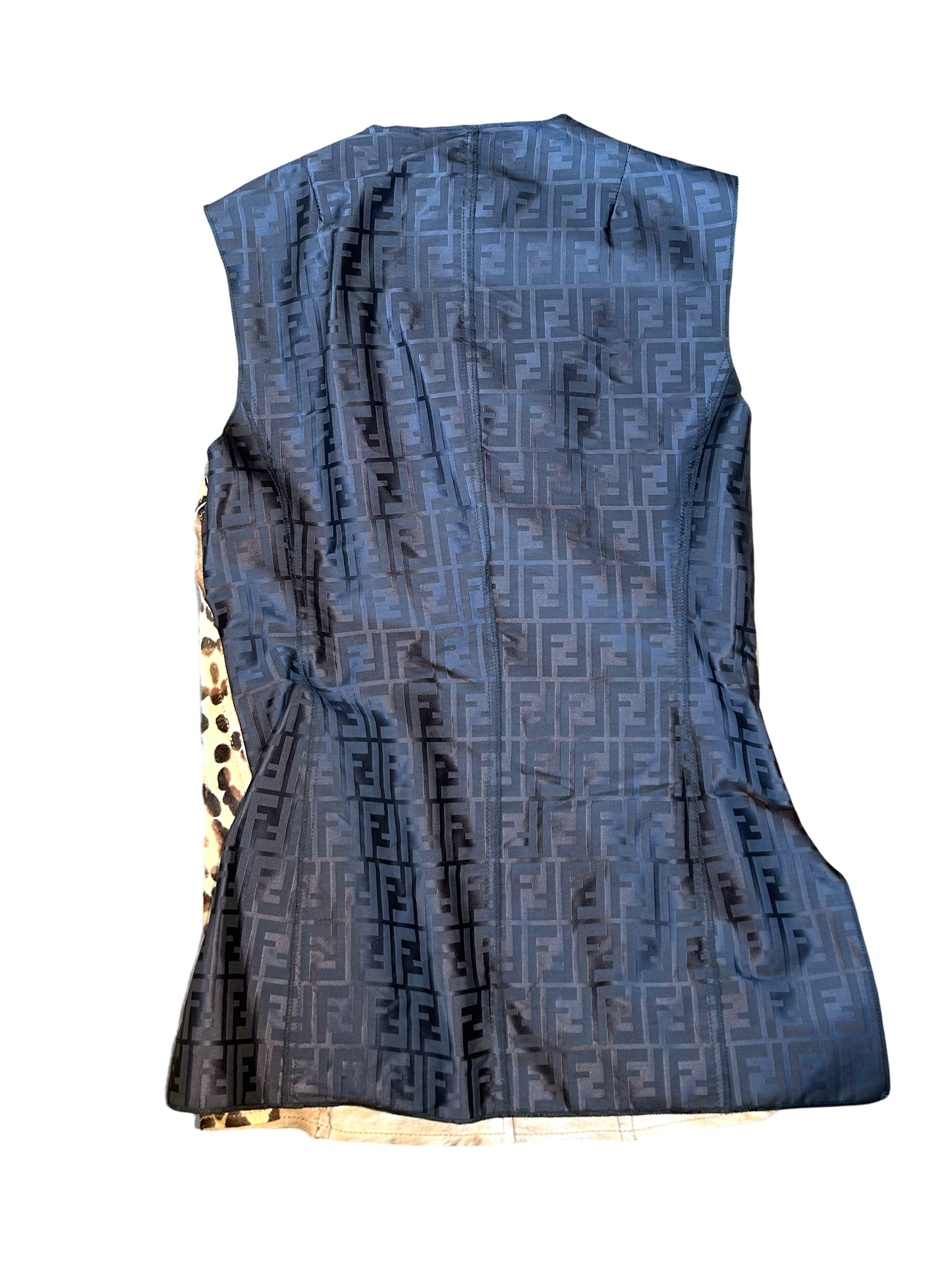 Fendi cheetah print fur leather vest