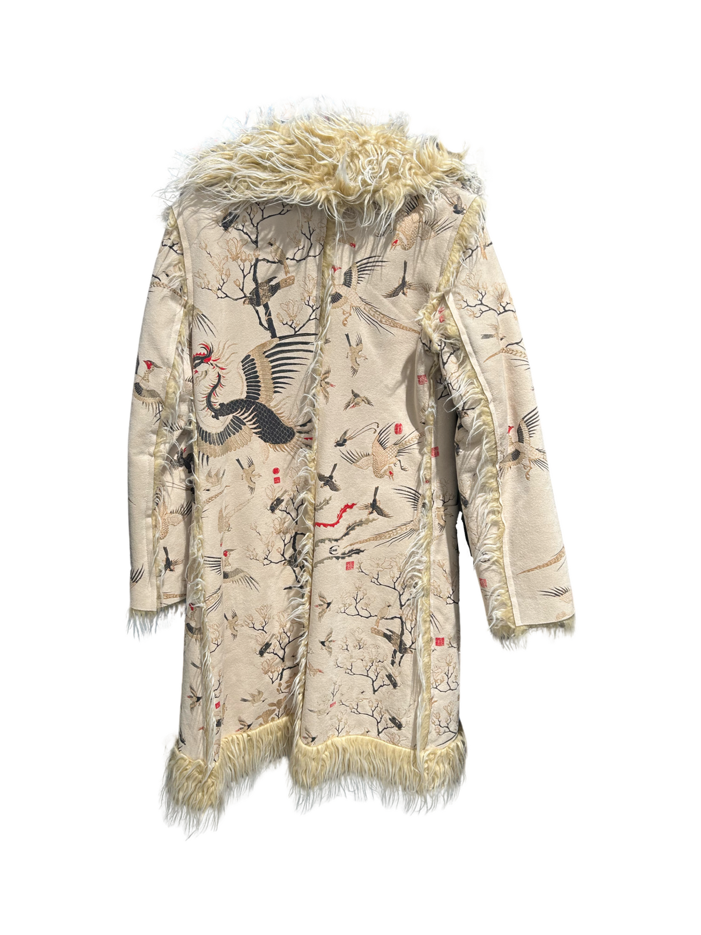 2005’s Roberto Cavalli faux fur cream coat