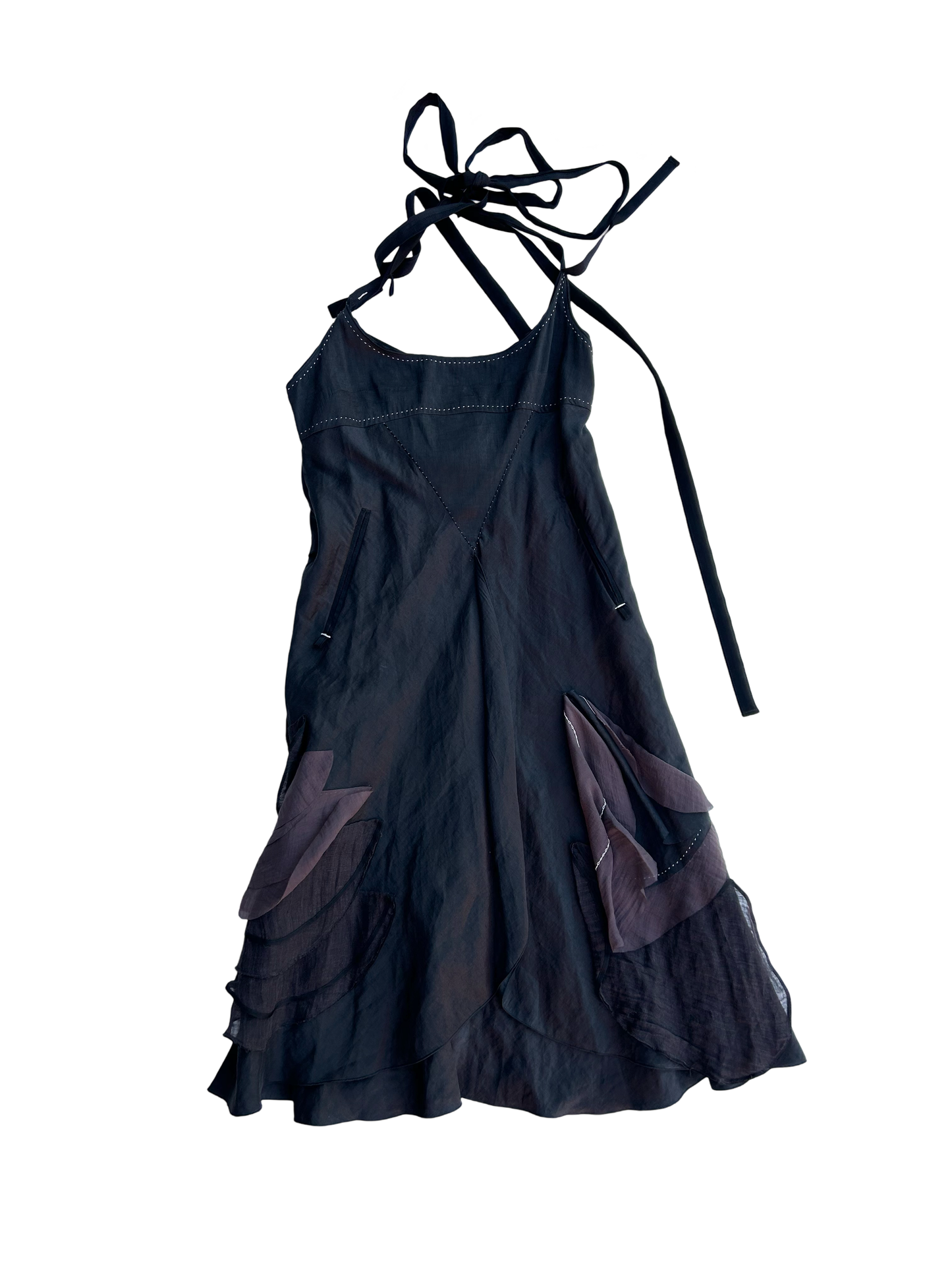 Marithe + Francois Girbaud hlater neck linen & silk dress