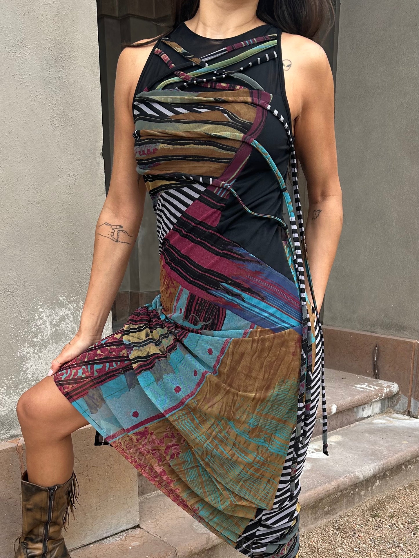 Save The Queen mesh maxi dress