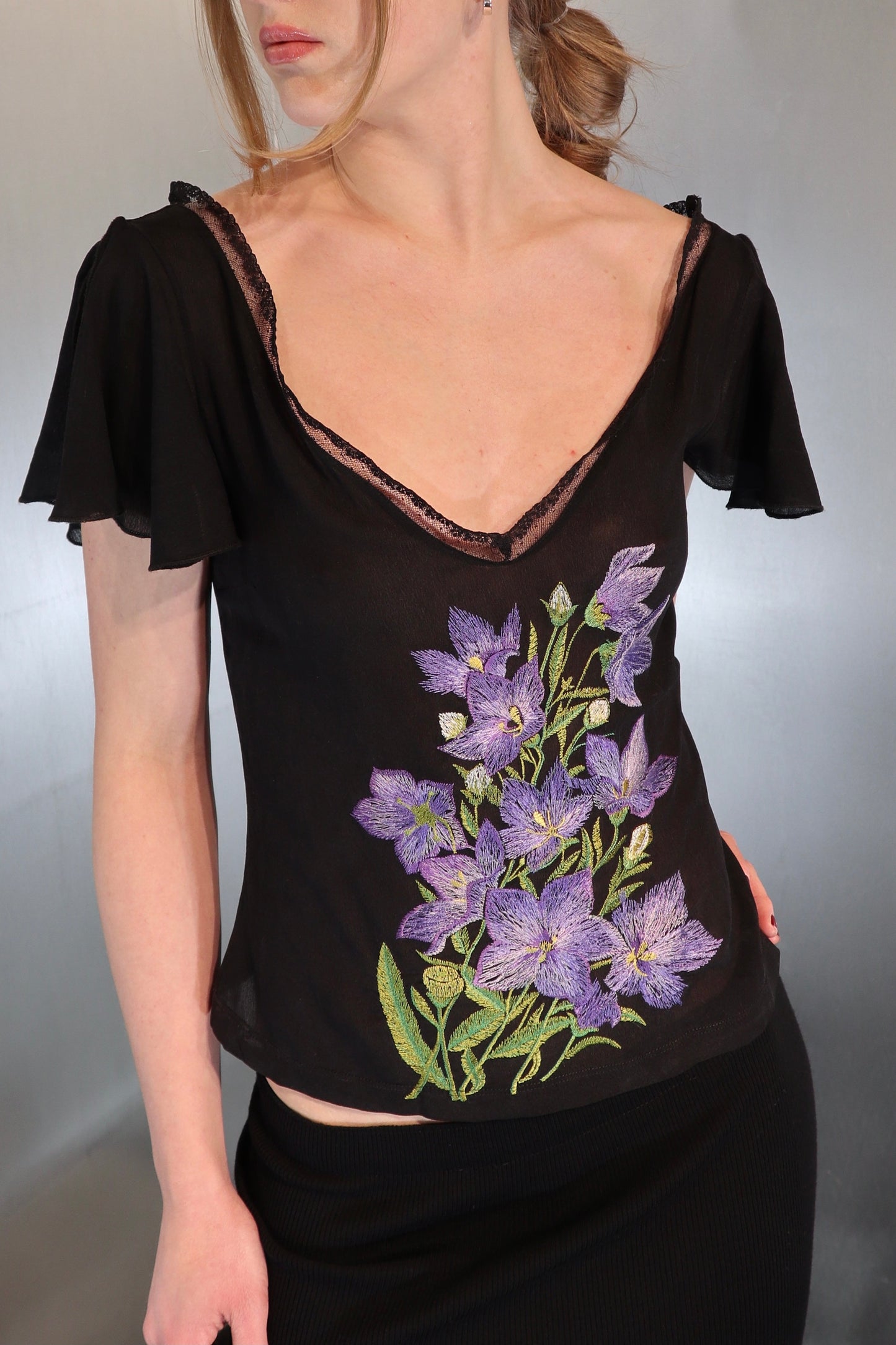 Late 90’s Dolce & Gabbana violet silk top