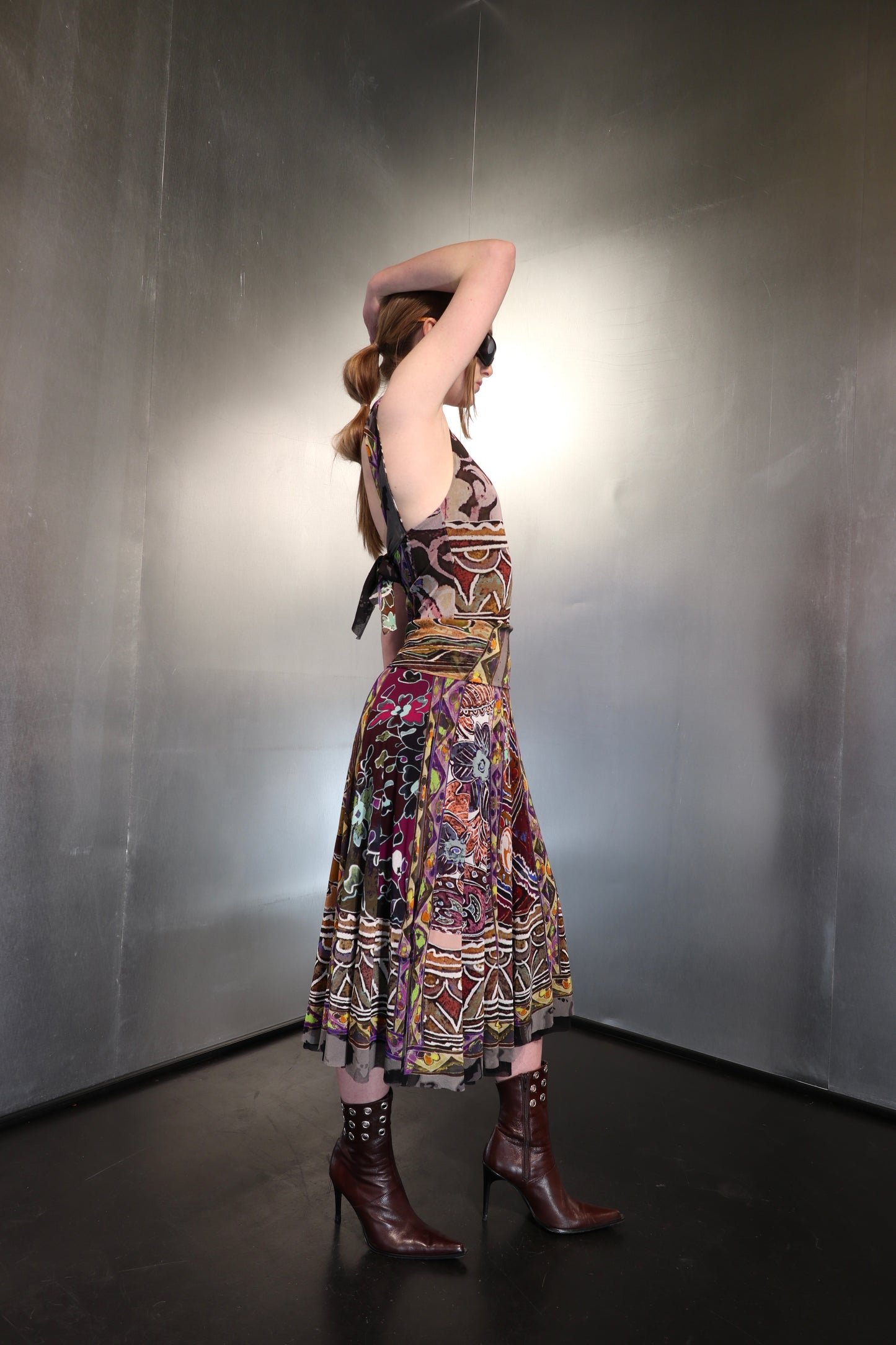 Gaultier Soleil Trompe L'oeil Tribal Mesh Dress