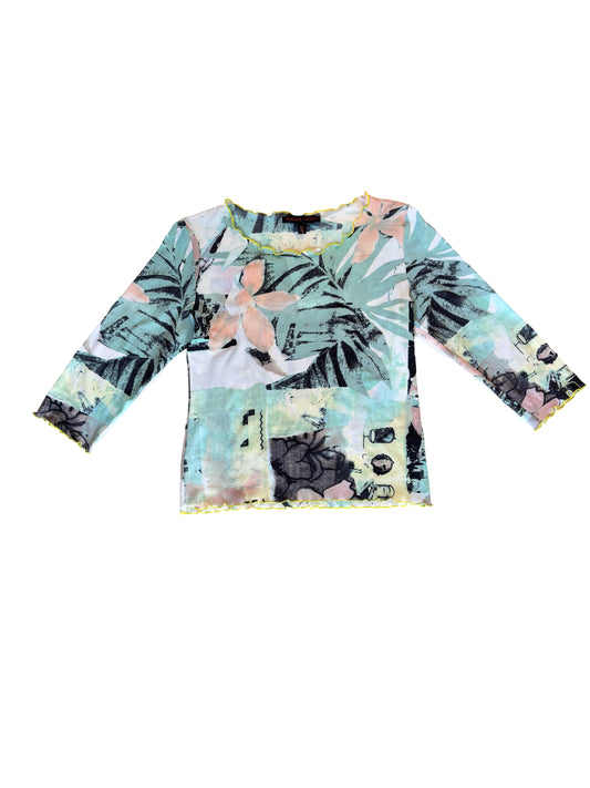 Les Copains Mesh Top with Print