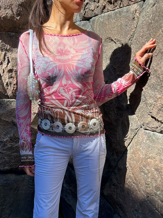 Jean Paul Gaultier Hawaii mesh top