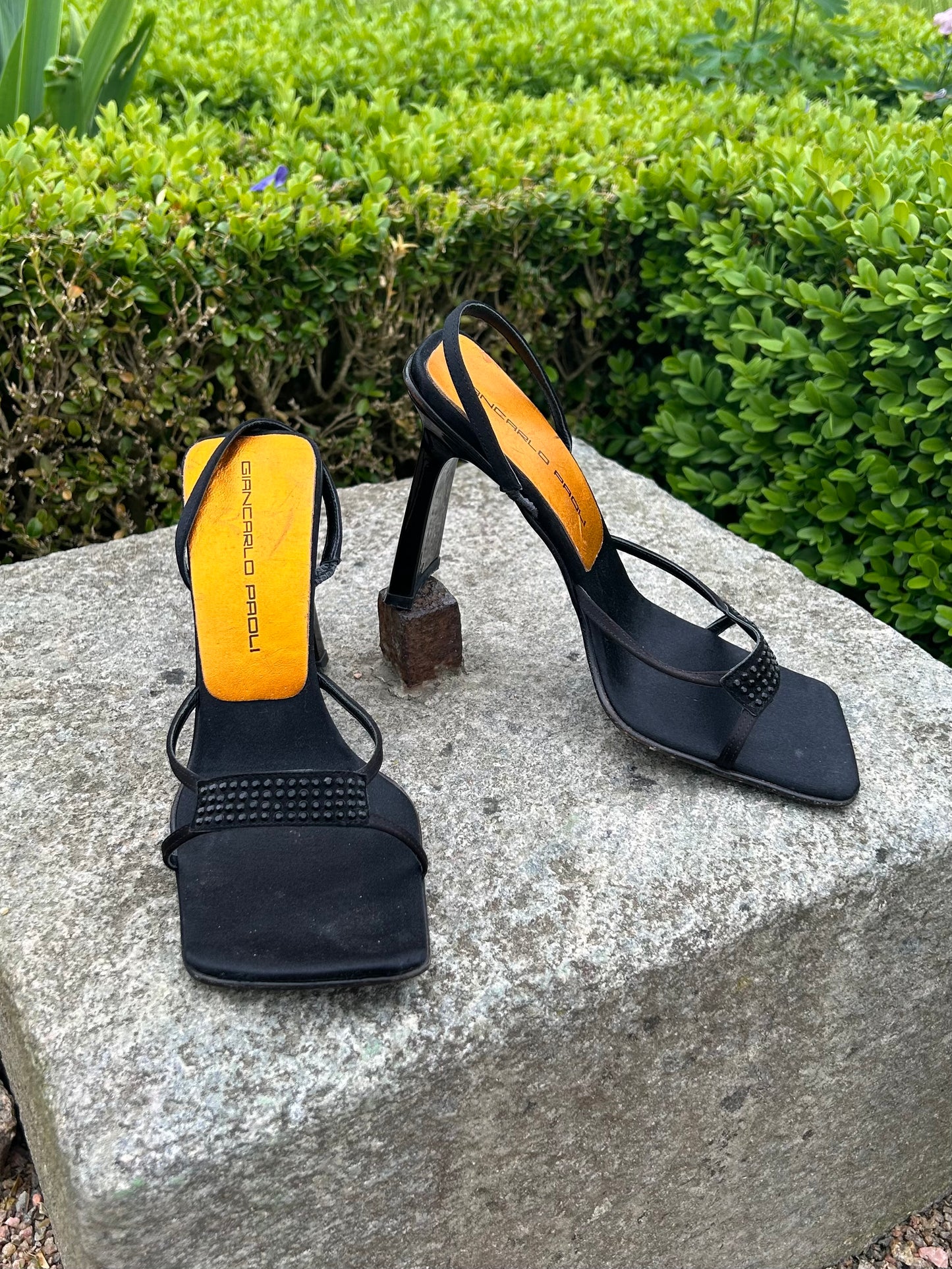90’s Giancarlo Paoli bejeweled strap mules