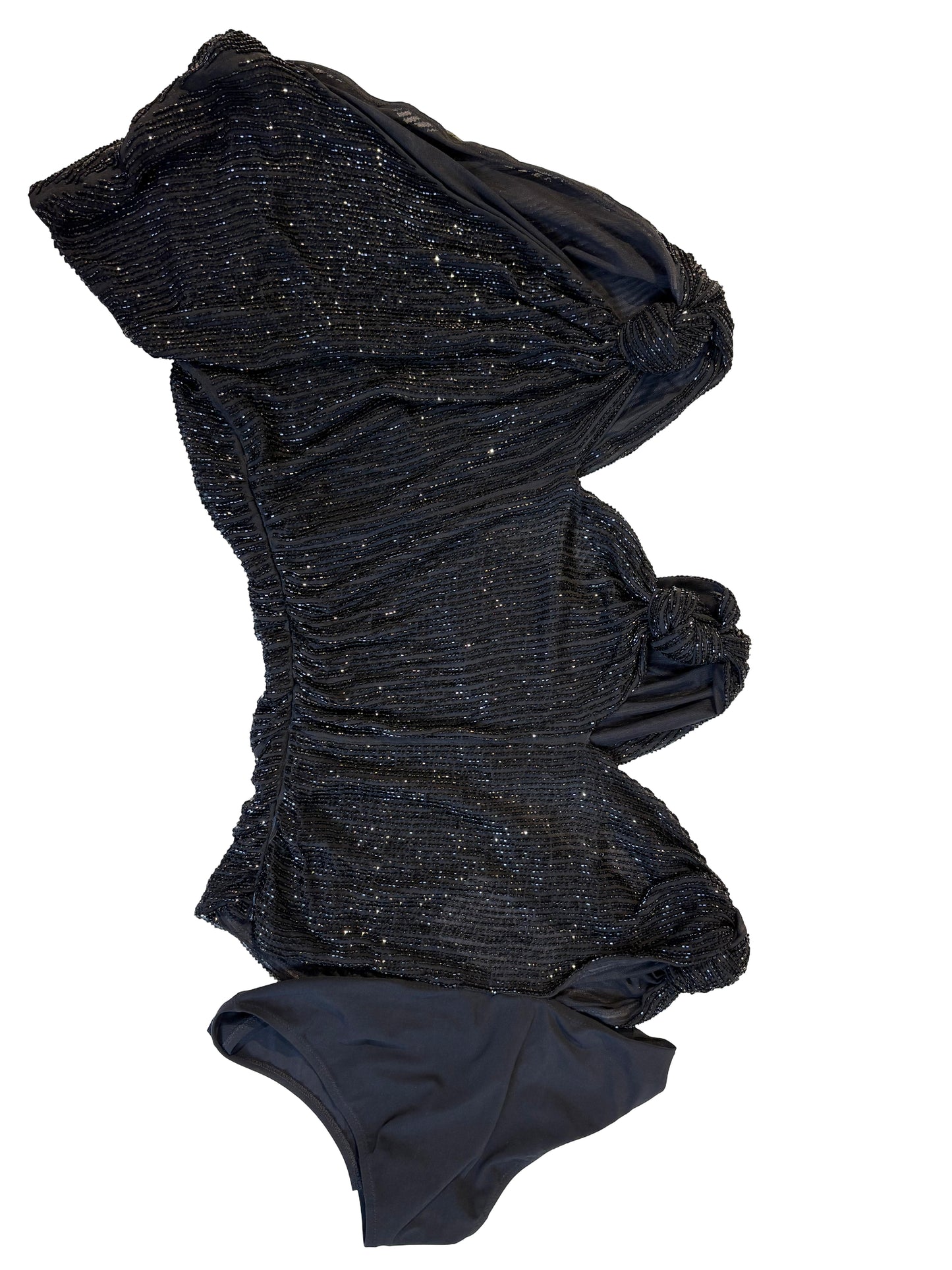Giorgio Armani Asymmetric Sequin Bodysuit 90s Couture Statement