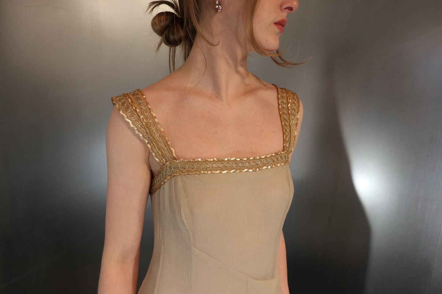Vintage Blunauta Champagne Silk Dress