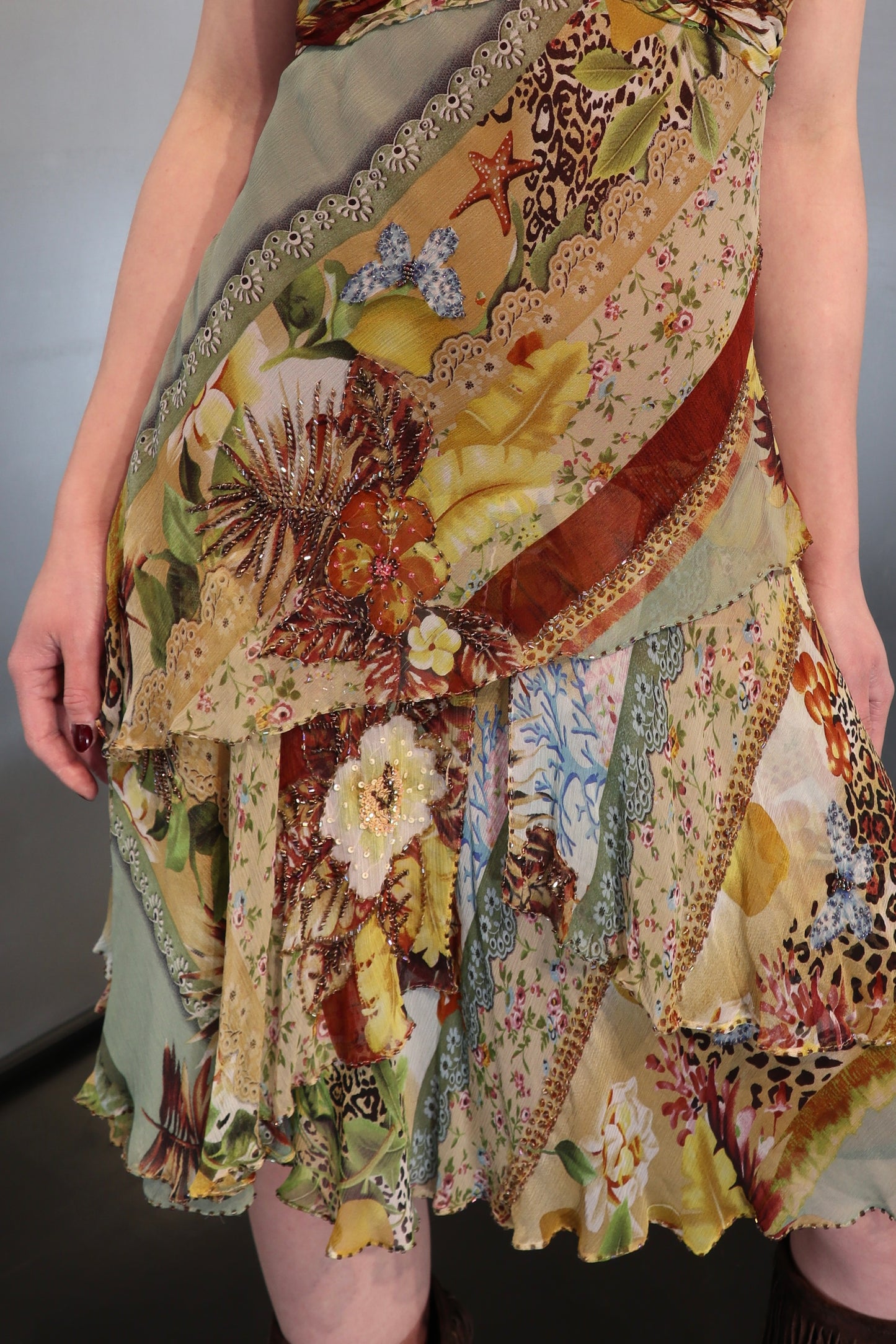 Vintage Alberto Makali Layered Silk Dress