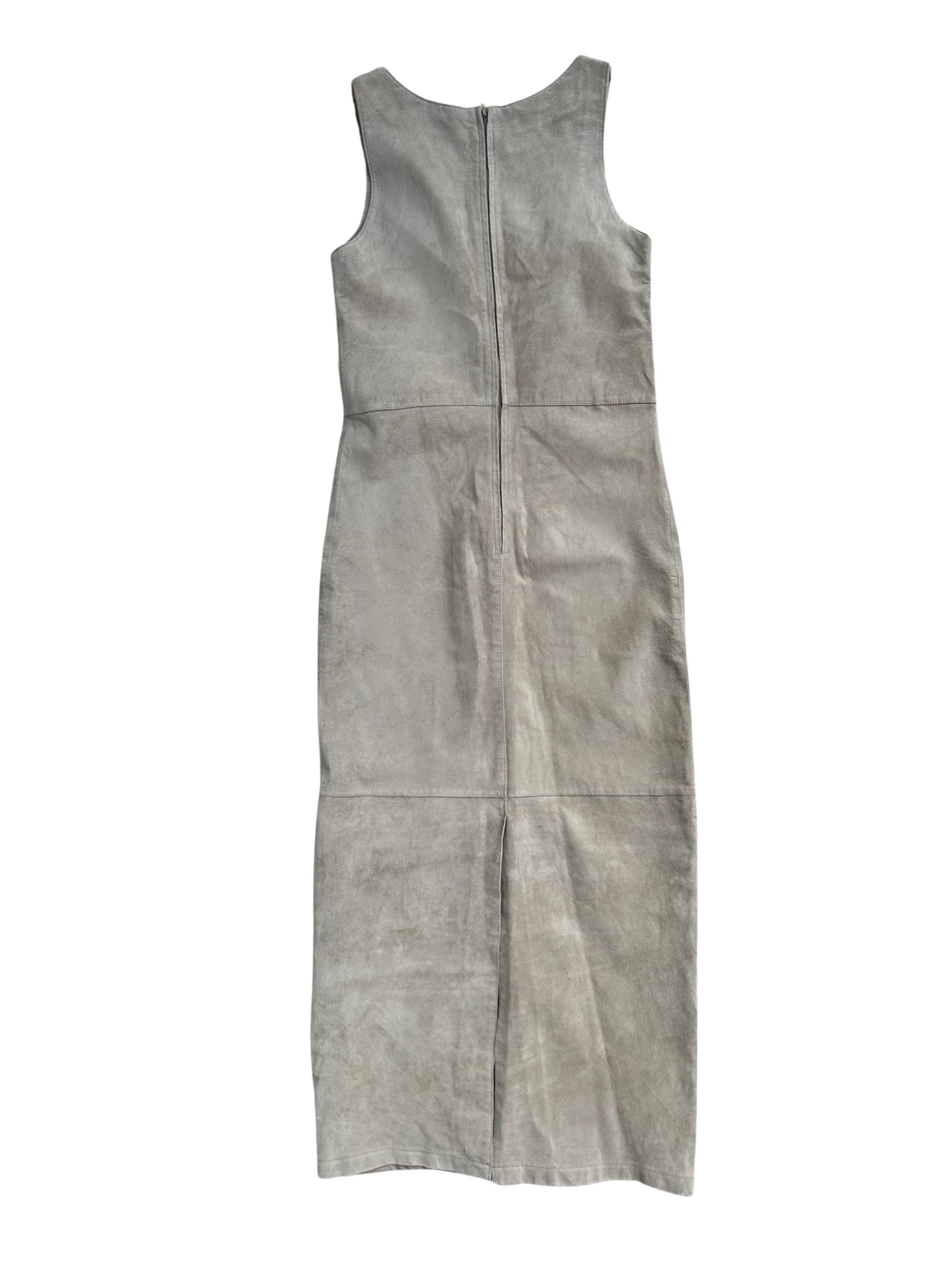 RARE stone grey suede maxi dress