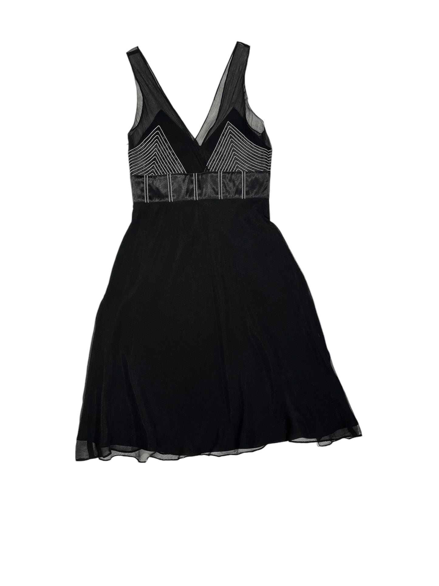 Silk dress with detailed stitching