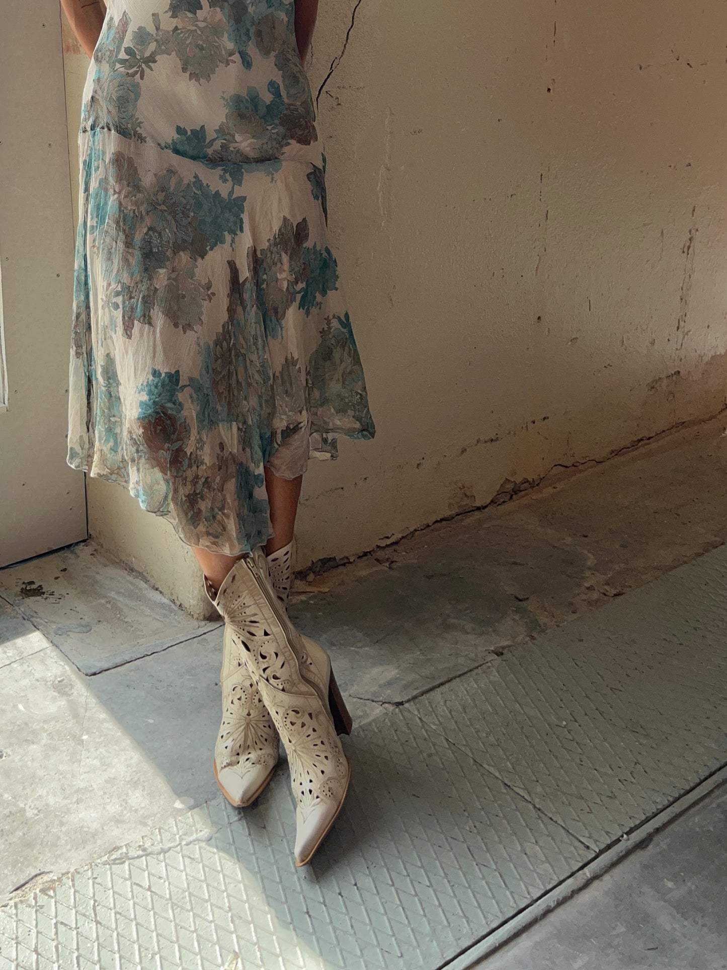 Cristina Gavioli Floral Silk Dress Y2K