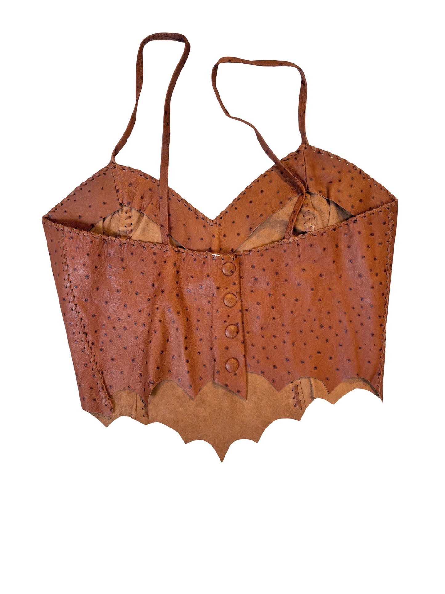 Scalloped Leather Corset Top