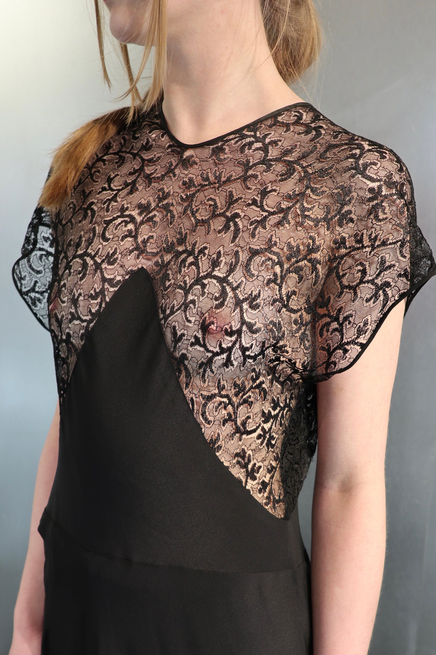 Vintage Cut Out Lace Maxi Dress