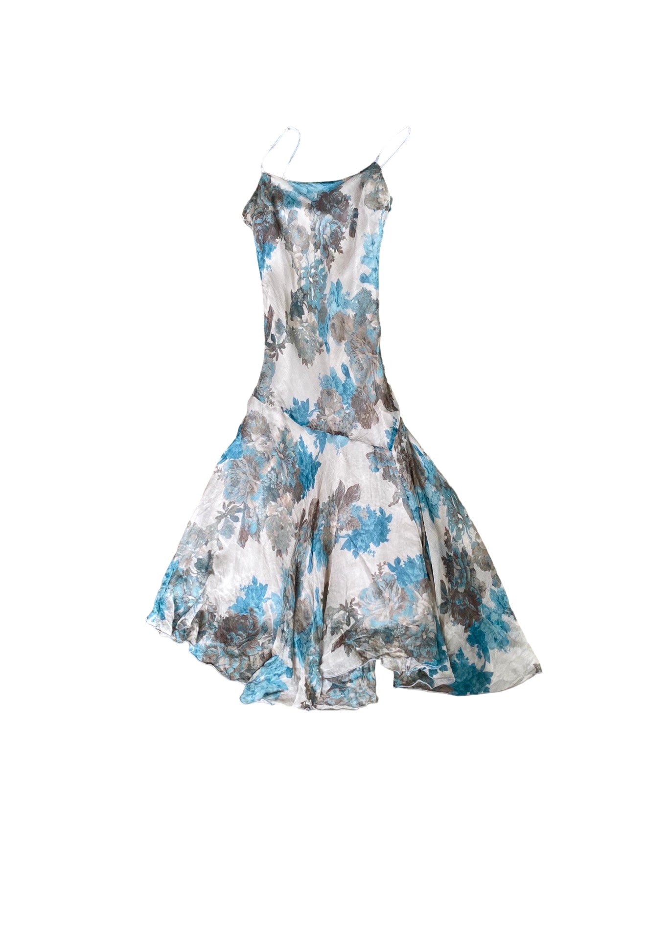 Cristina Gavioli Floral Silk Dress Y2K