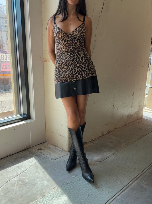 D&G Sheer Cheetah Mini Dress Y2K