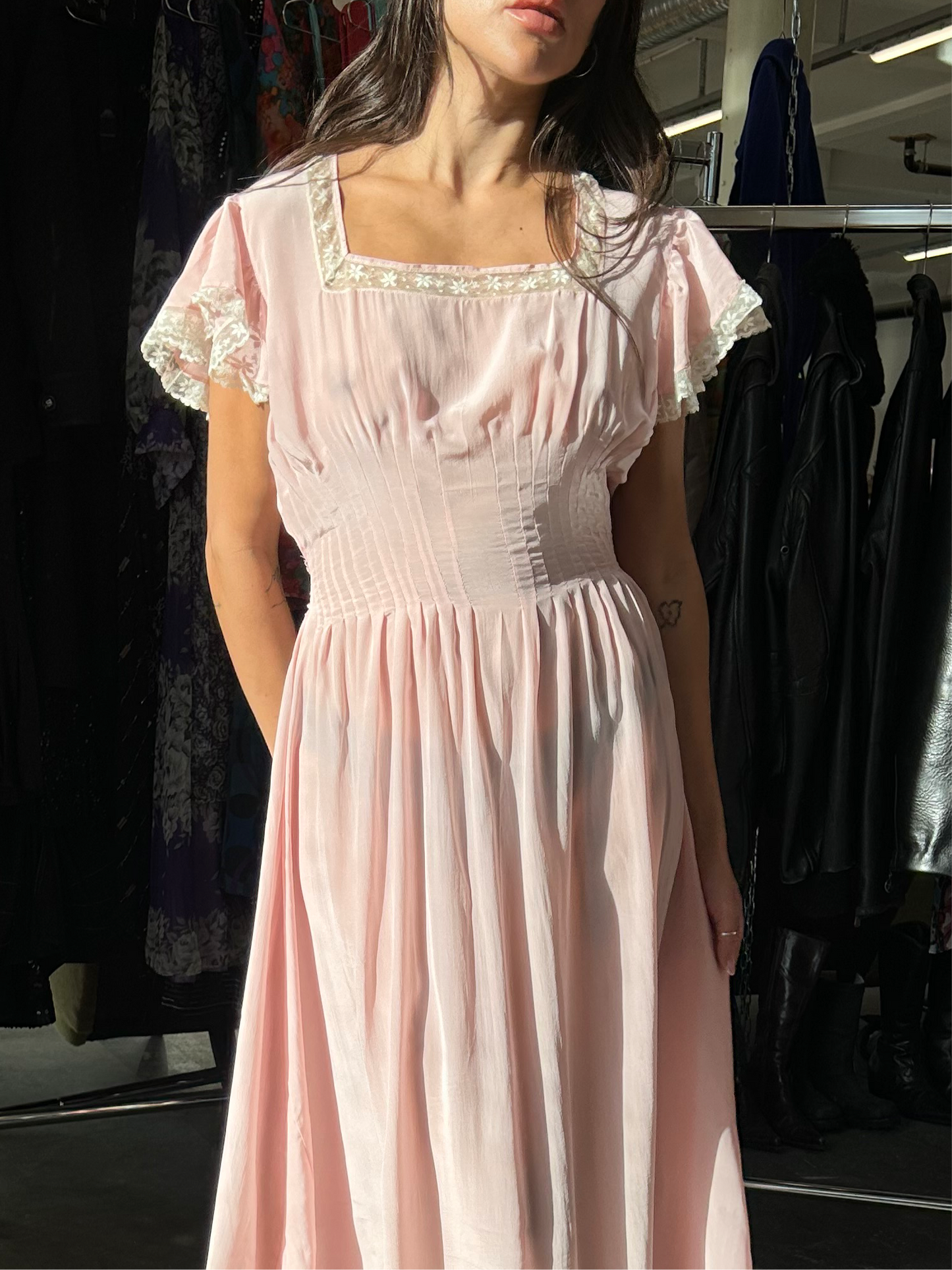 1940’s elegant Italian silk dress