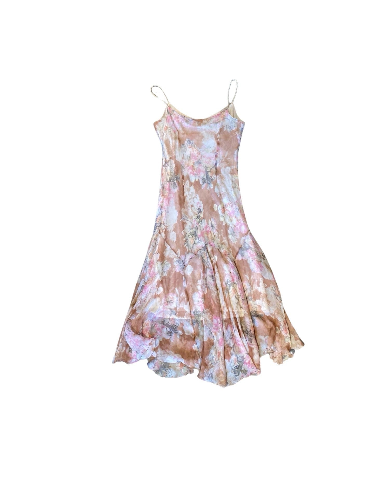 FLORAL PRINTED SILK DRESS 90’s