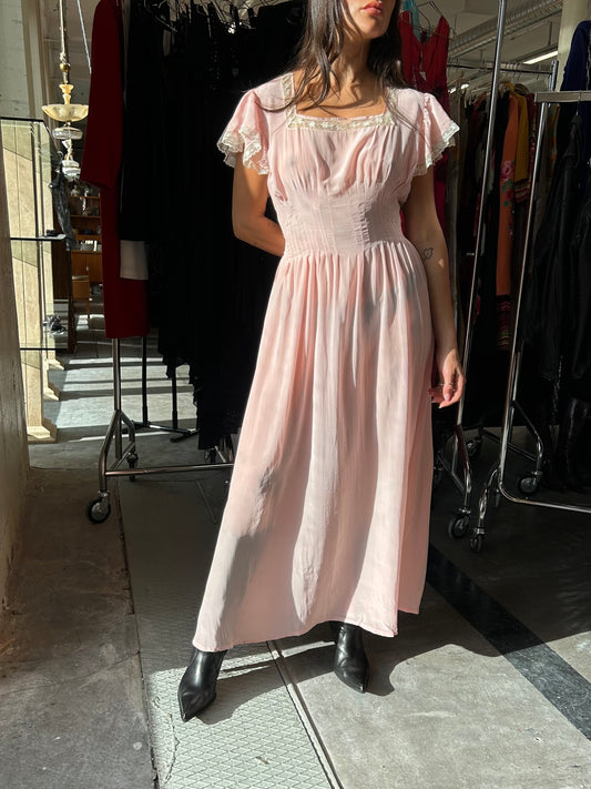 1940’s elegant Italian silk dress