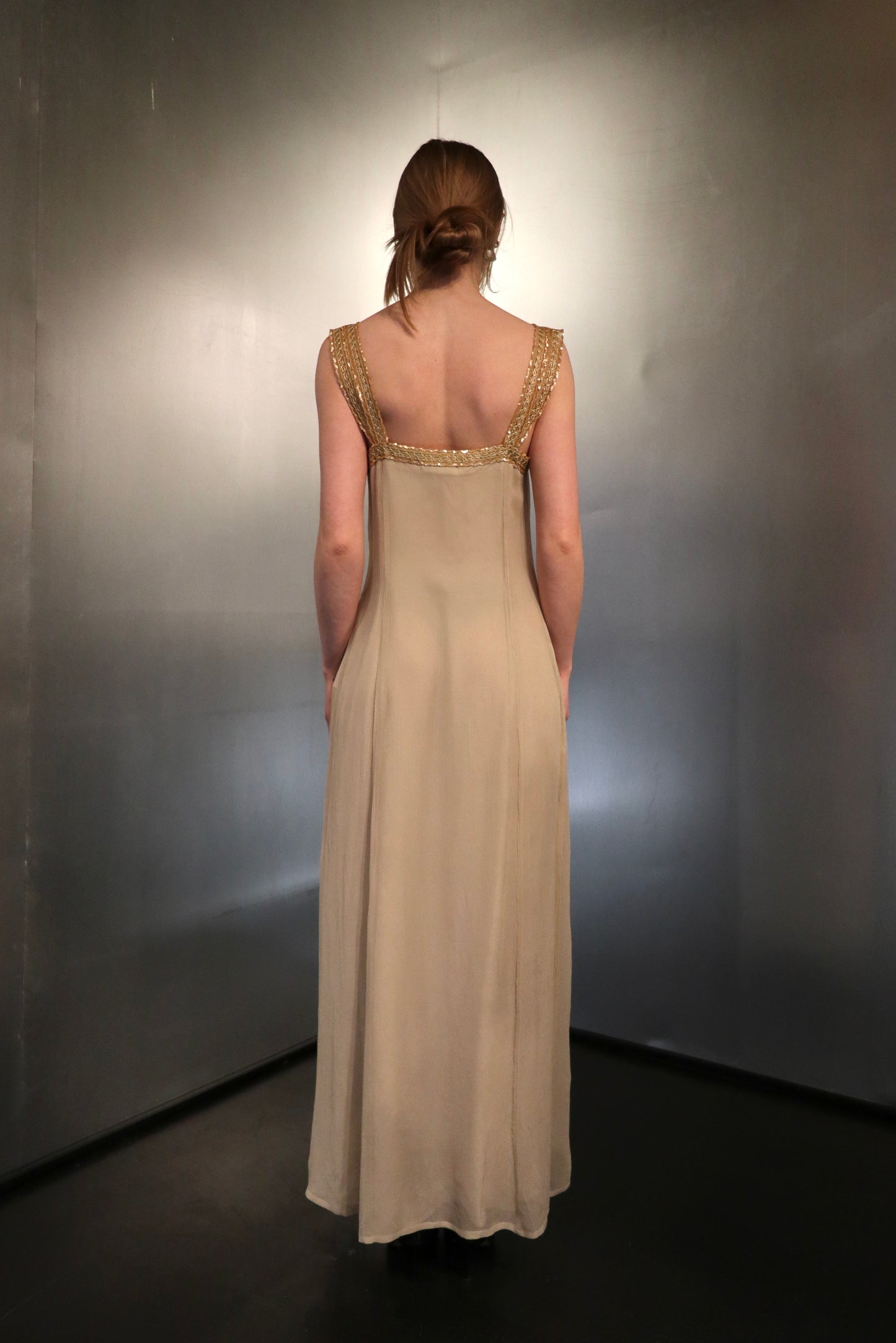 Vintage Blunauta Champagne Silk Dress