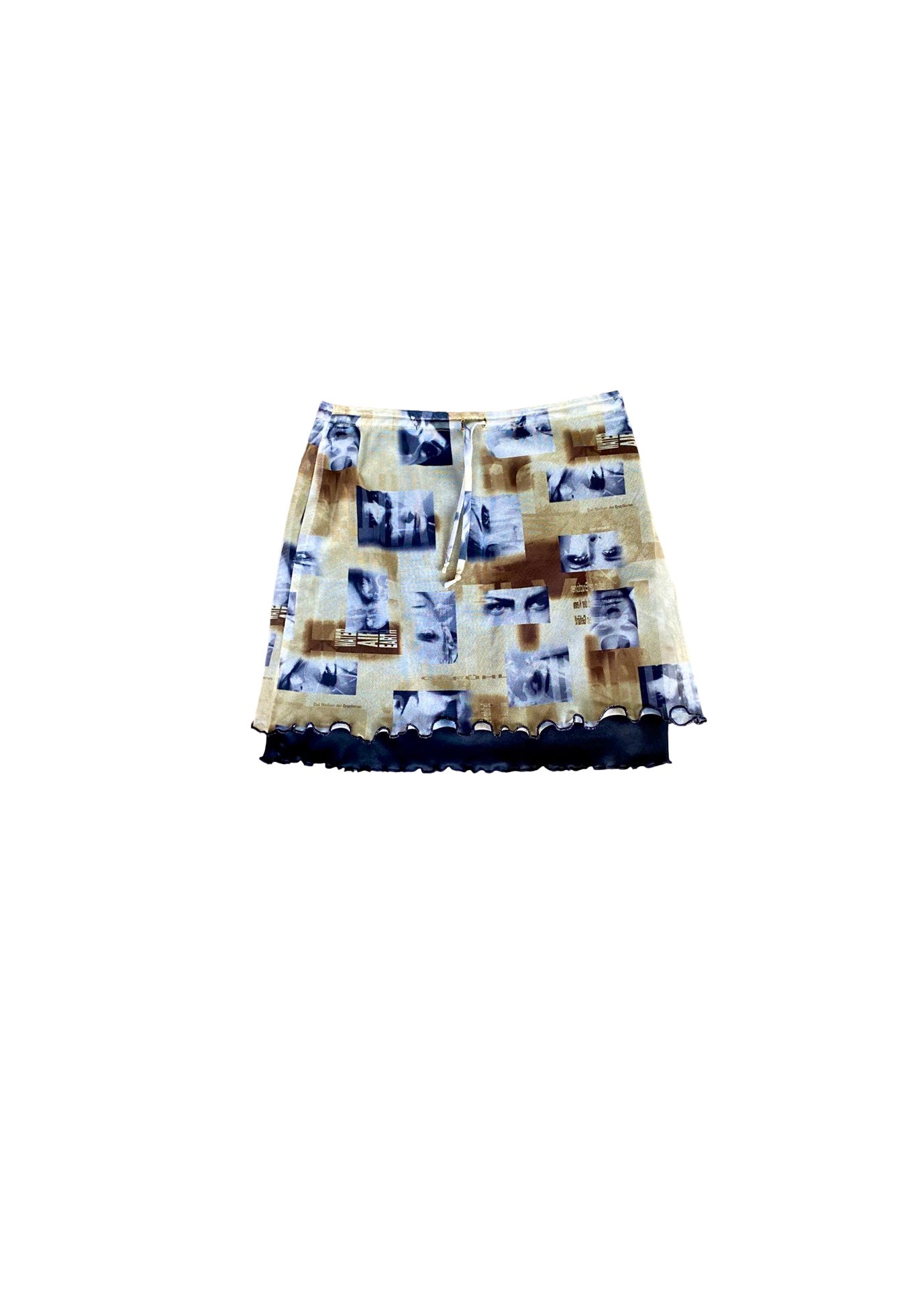 Portrait Mesh Skirt Y2K