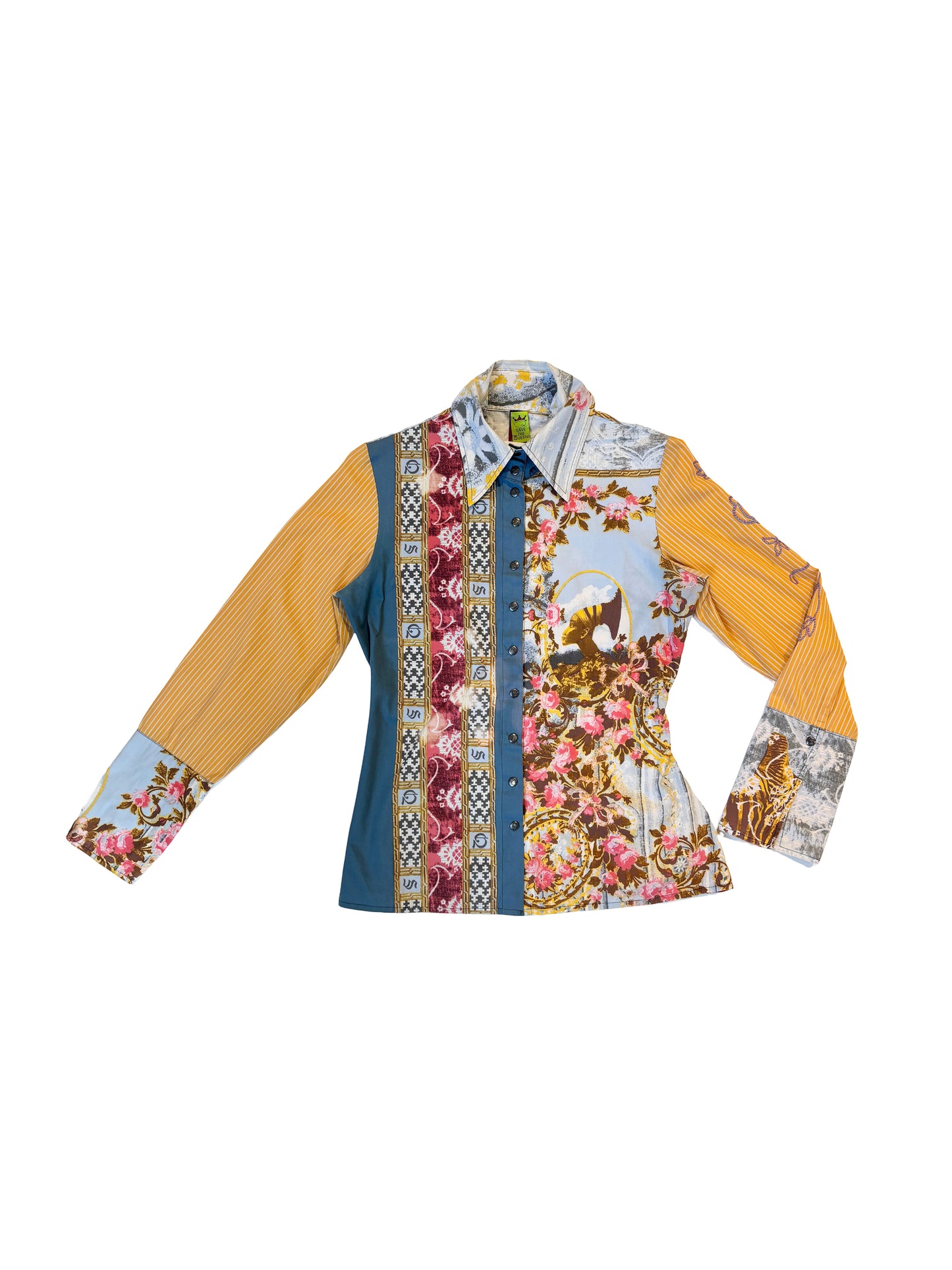 Save the Queen Patchwork Print Shirt