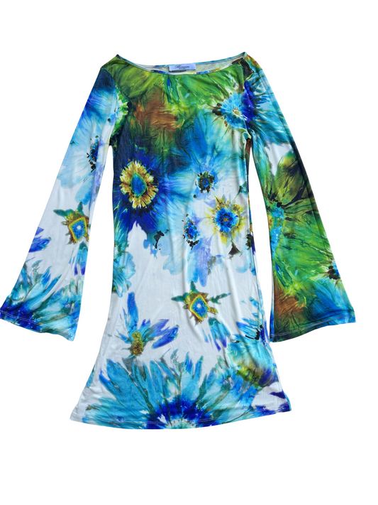 Bluemarine flower bomb silk dress