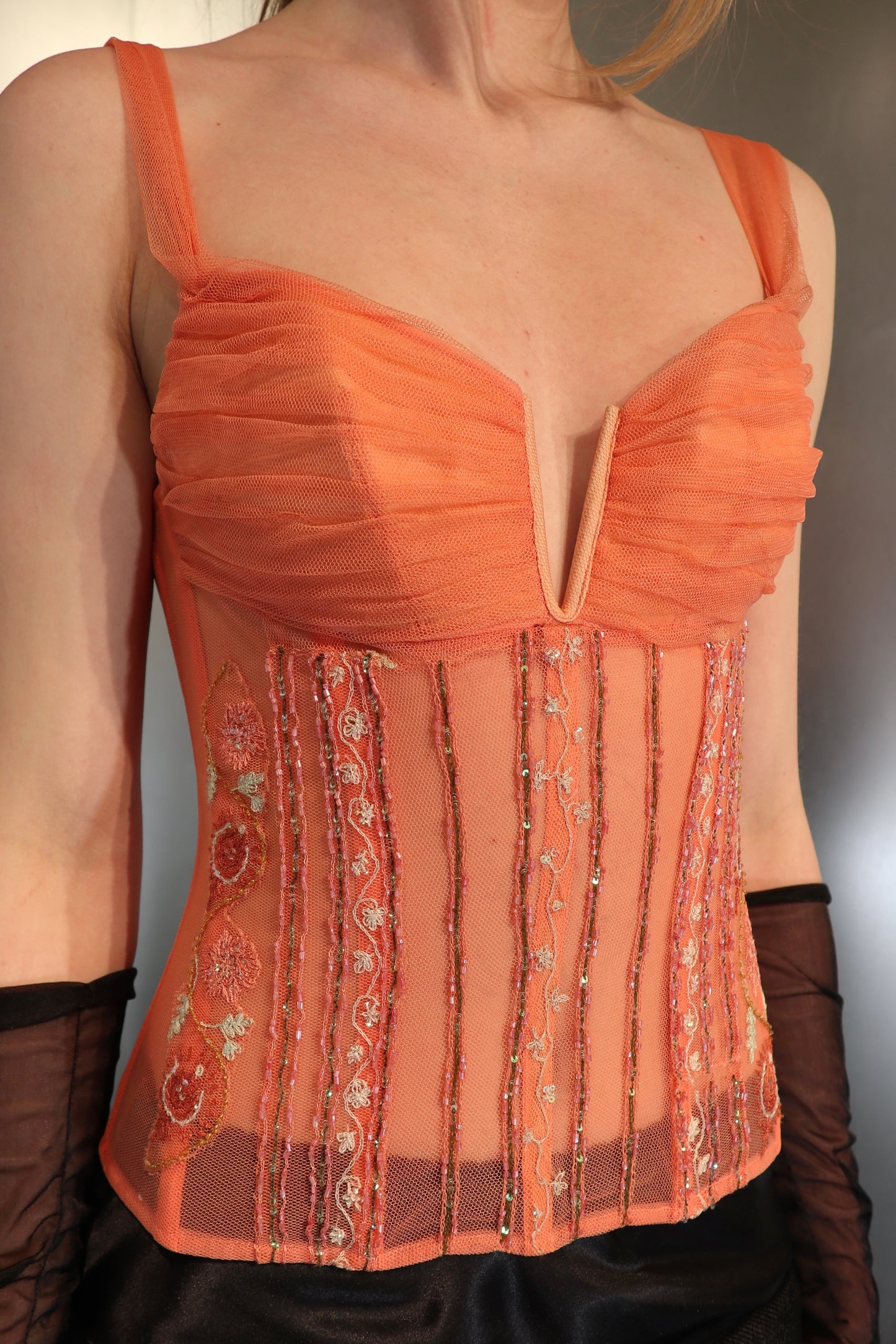 Marvel by La Perla Coral Pearl Corset Top