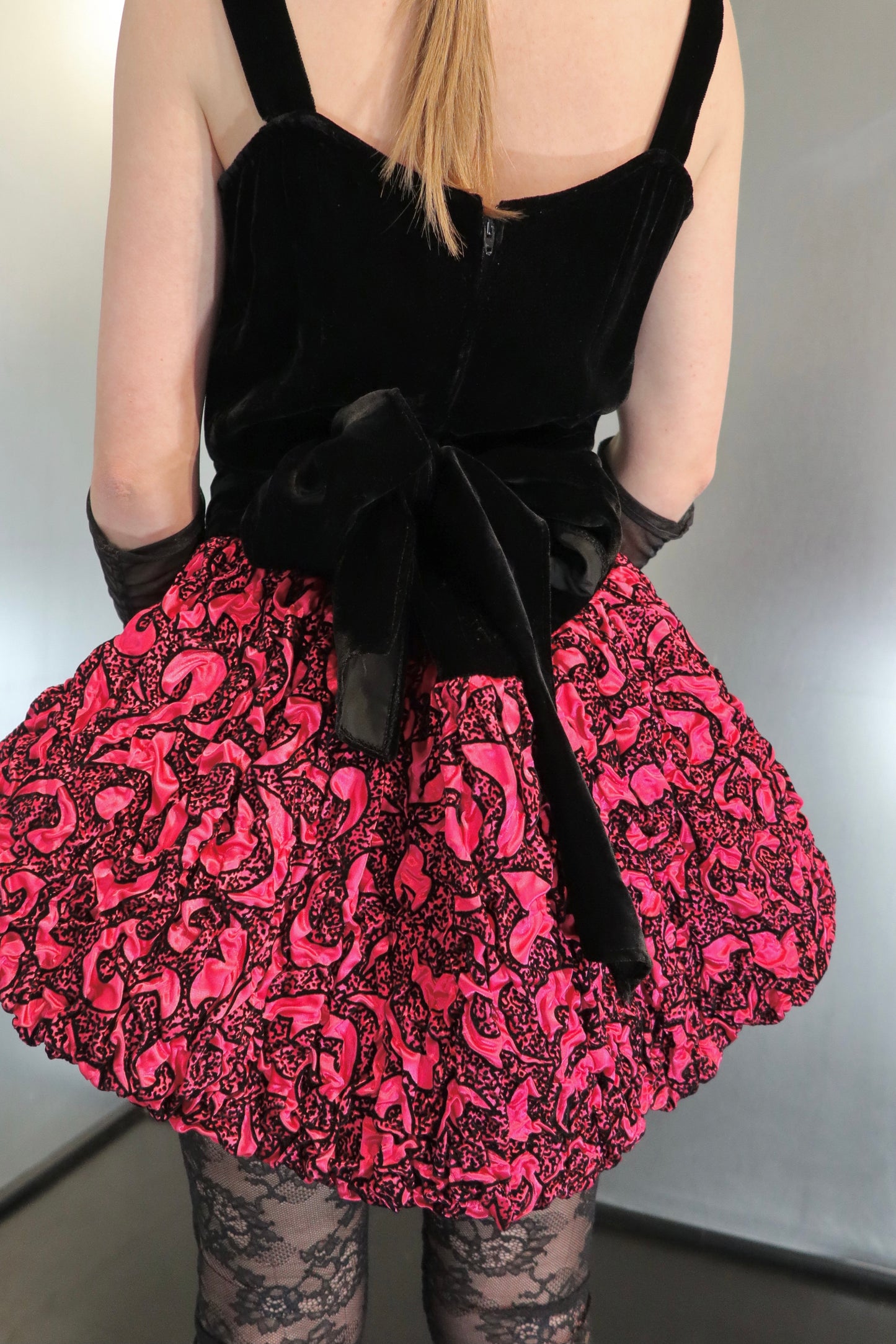 Frisson Paris Vintage 80’s Velvet Balloon Dress