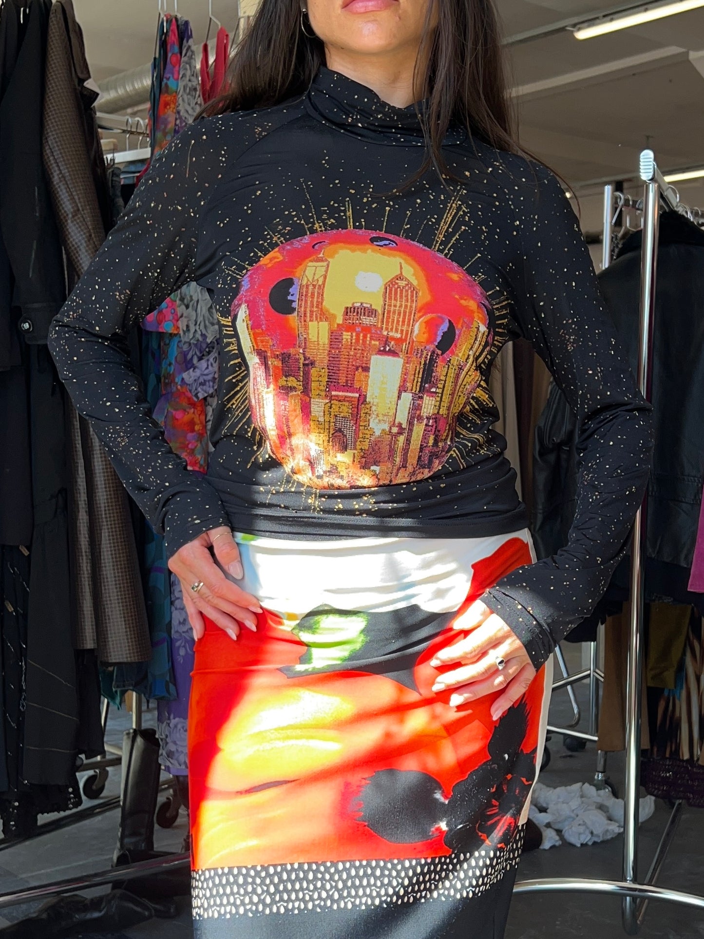 KENZO space polo neck top
