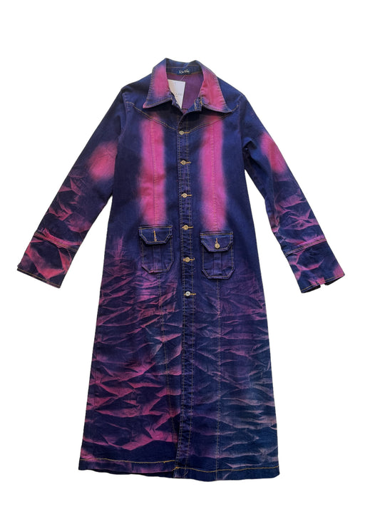 Tie dye denim coat