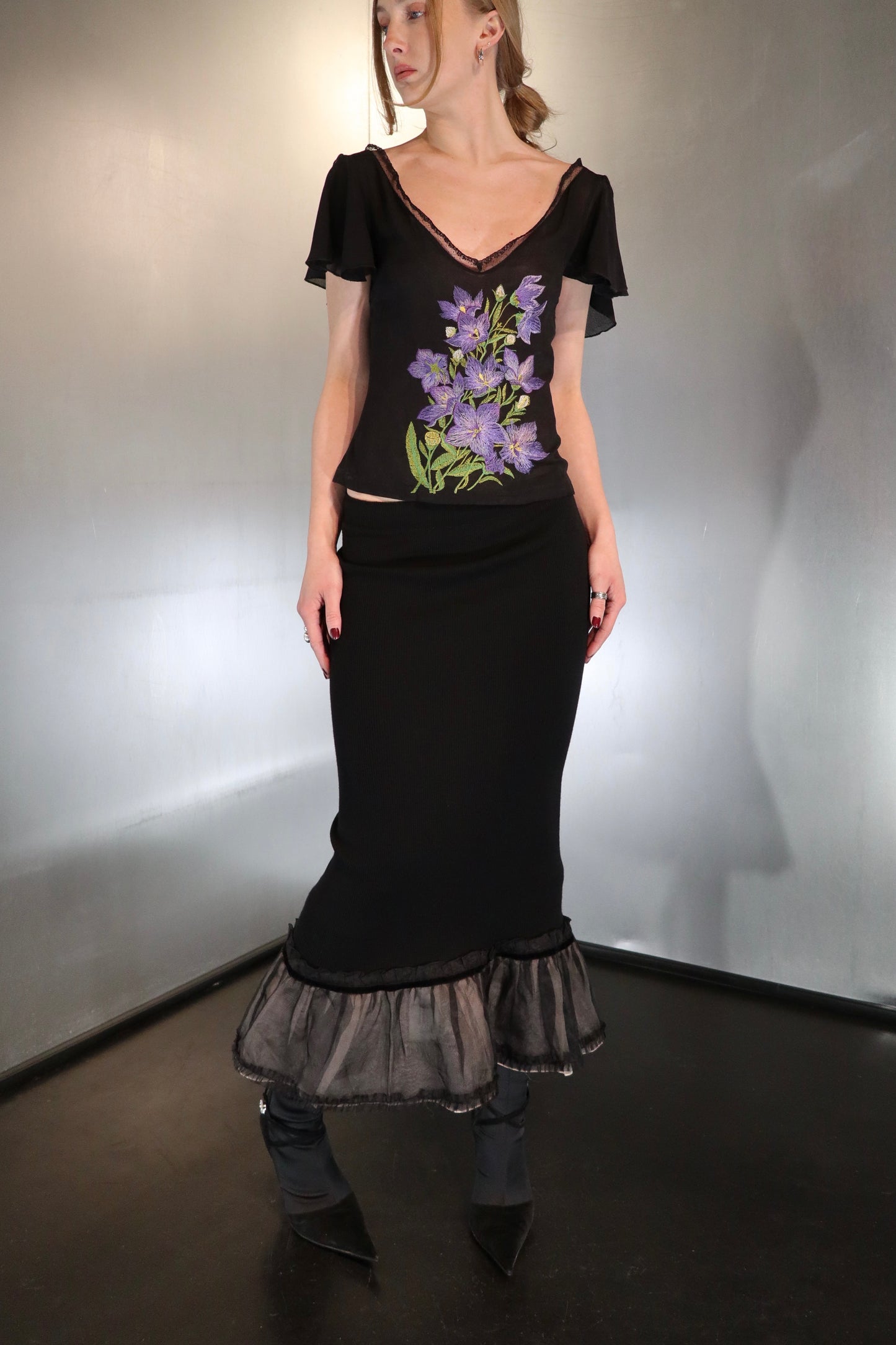 Late 90’s Dolce & Gabbana violet silk top