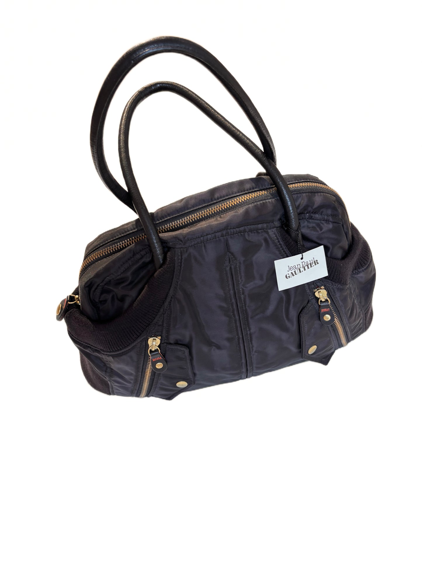 Jean Paul Gaultier Deadstock Black Nylon Bowling Bag